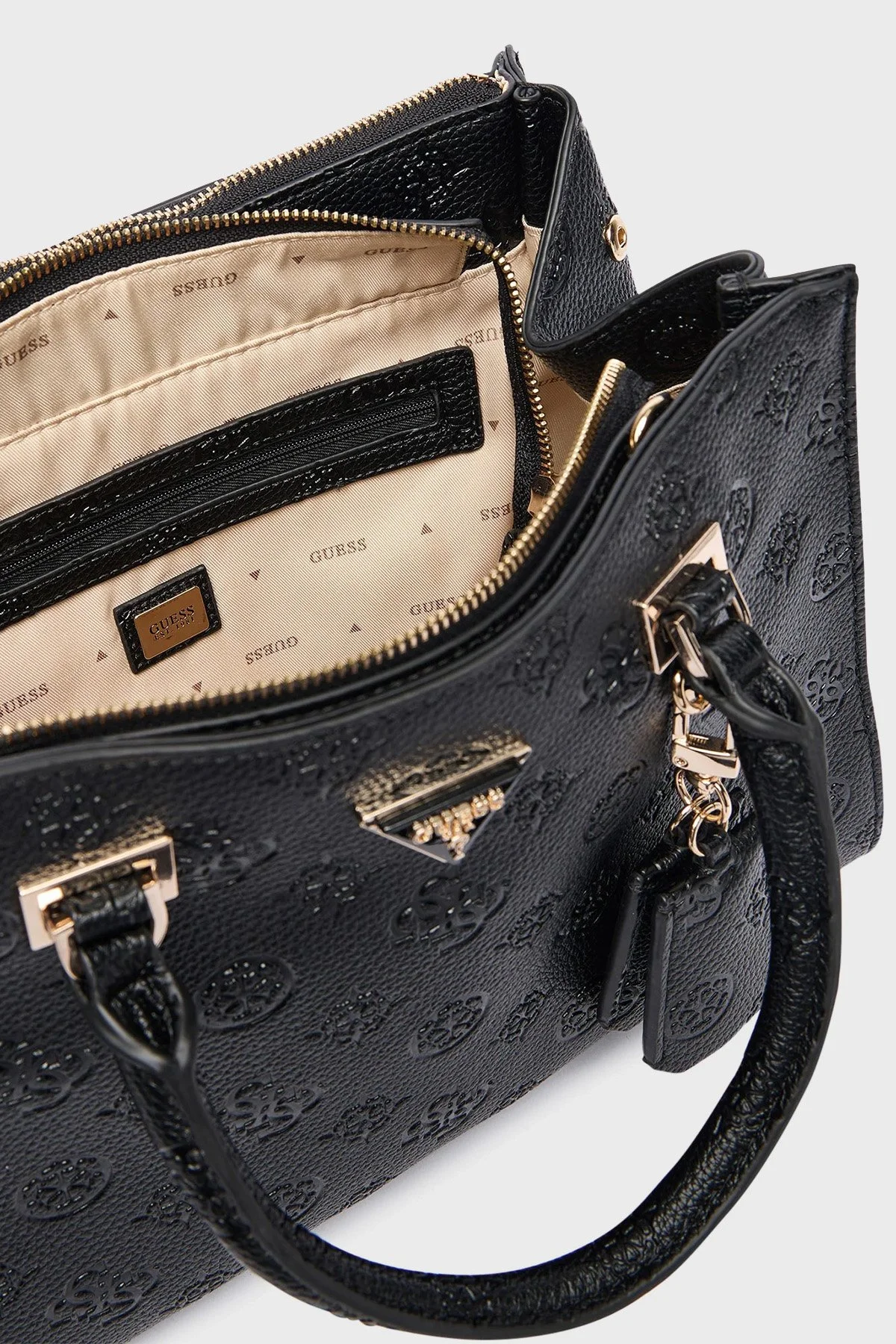 Guess Cresidia 4G Logolu Çıkarılabilir Askılı HWPD9888070 Bayan Çanta HWPD98 88070 BLO SİYAH - 6