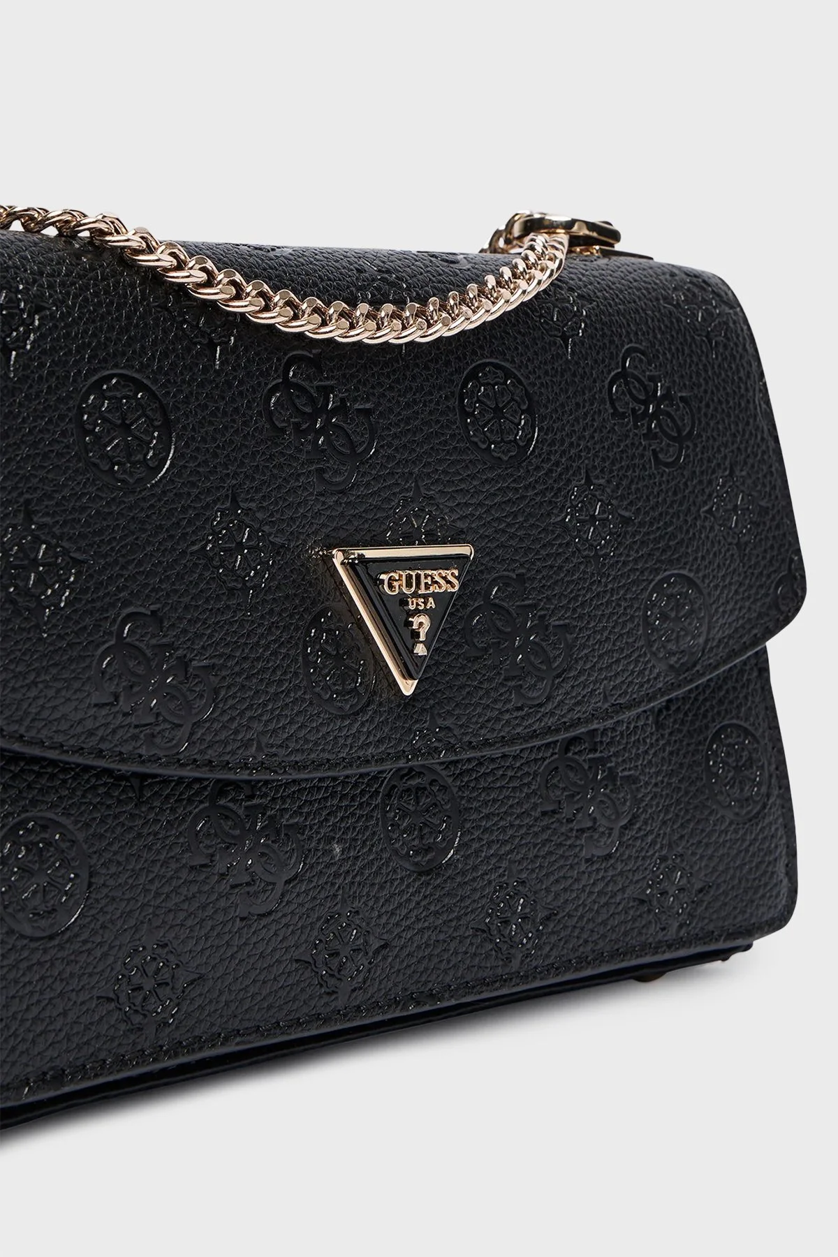 Guess Cresidia 4G Logolu Zincir Askılı HWPD9888210 Bayan Çanta HWPD98 88210 BLO SİYAH - 4