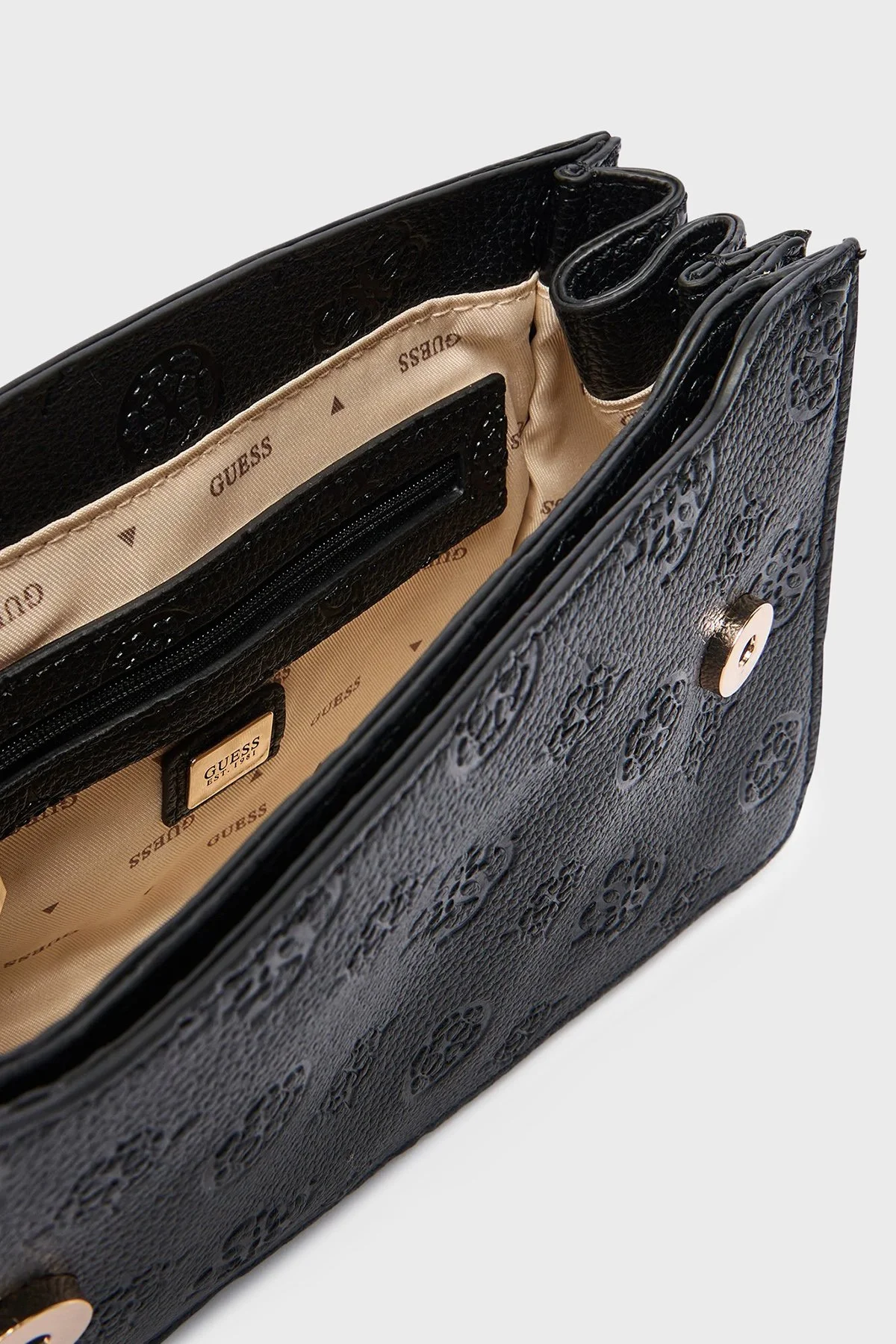 Guess Cresidia 4G Logolu Zincir Askılı HWPD9888210 Bayan Çanta HWPD98 88210 BLO SİYAH - 6