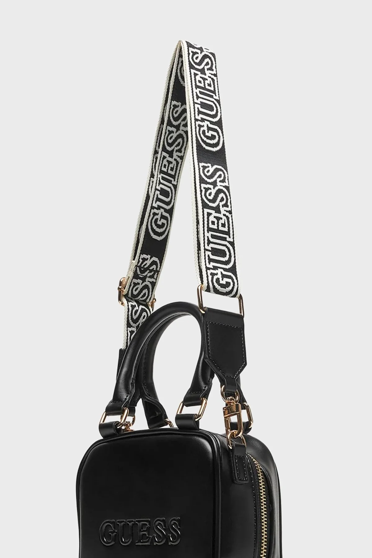 Guess Cross Logolu Çıkarılabilir Askılı V5BZ12WF810 Bayan Çanta V5BZ12 WF810 JBLK SİYAH - 4