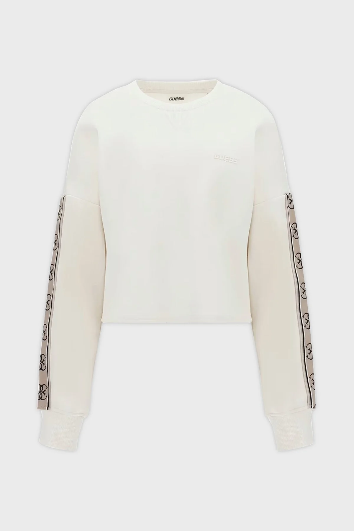 Guess Cymone Pamuklu Crop V3BQ16KB3P2 Bayan Sweat V3BQ16 KB3P2 G6K5 EKRU - 4