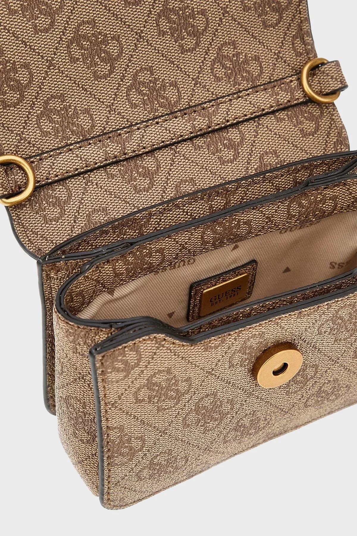Guess Dagan Çıkarılabilir Çapraz Askılı Mini HWSB9202770LTL Bayan Çanta HWSB9202770 LTL KAHVE - 4