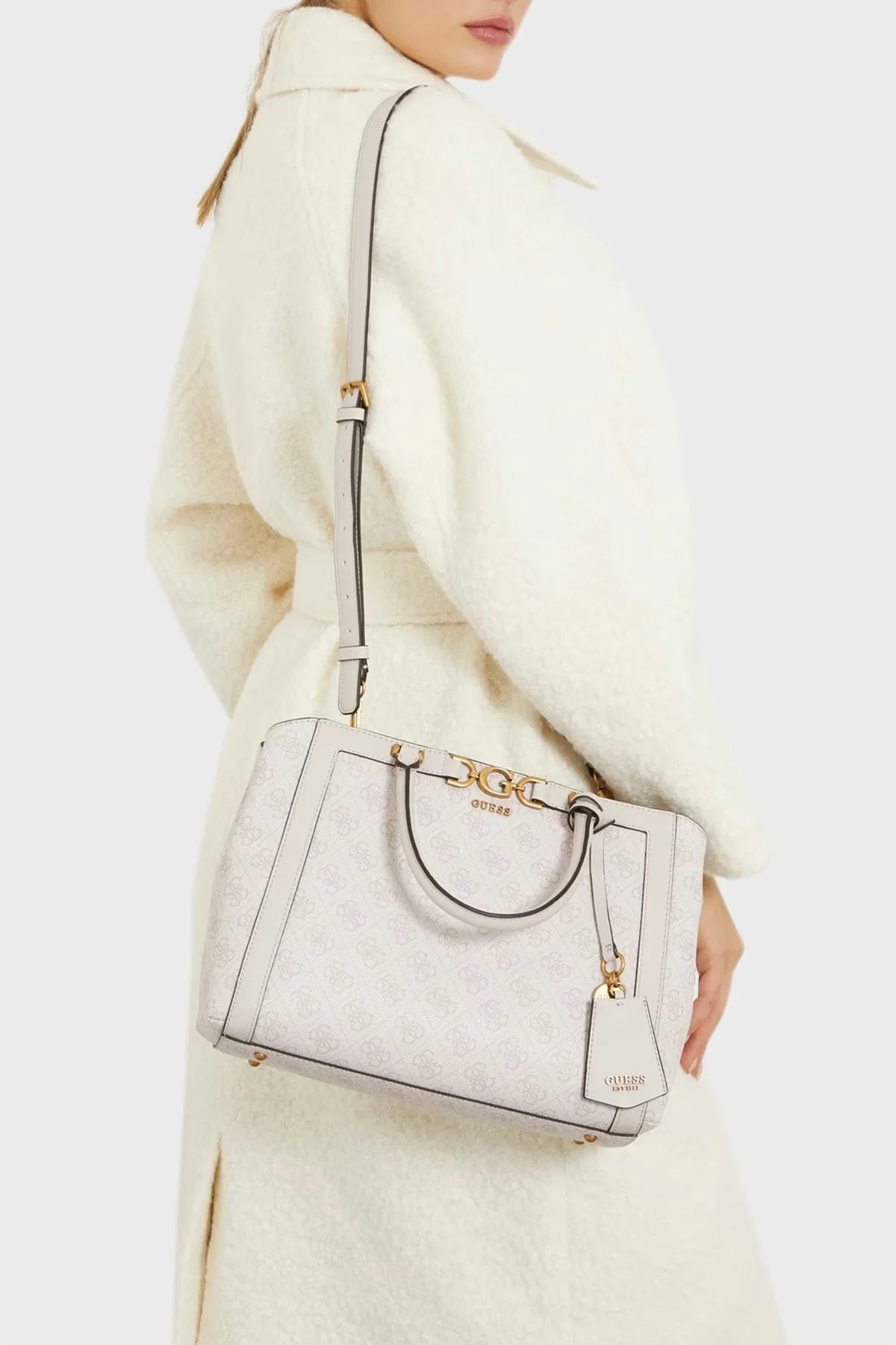 Guess Dagan Logolu Çıkarılabilir Uzatma Askılı HWSB9202060DVL Bayan Çanta HWSB9202060 DVL EKRU - 2