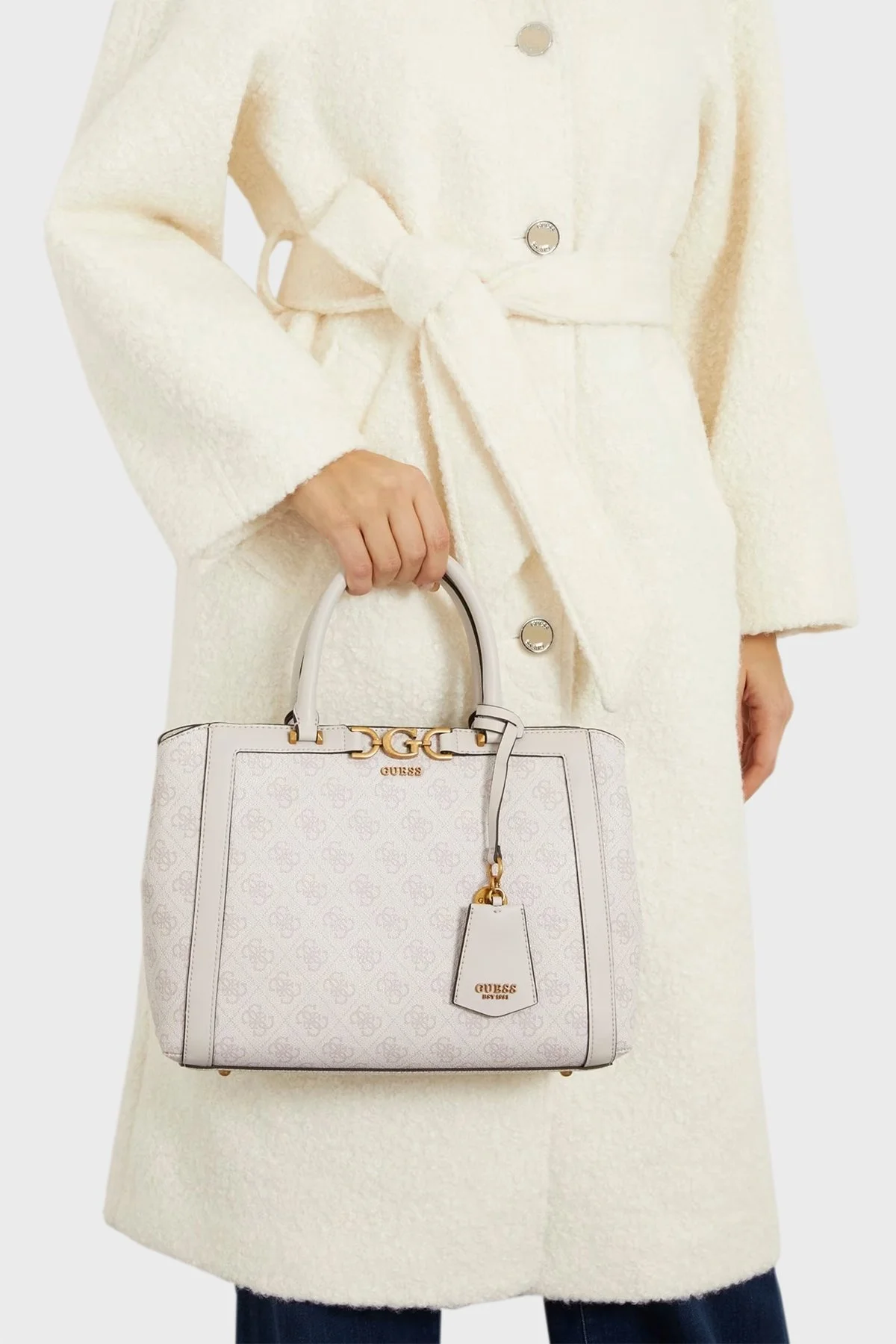 Guess Dagan Logolu Çıkarılabilir Uzatma Askılı HWSB9202060DVL Bayan Çanta HWSB9202060 DVL EKRU - 3