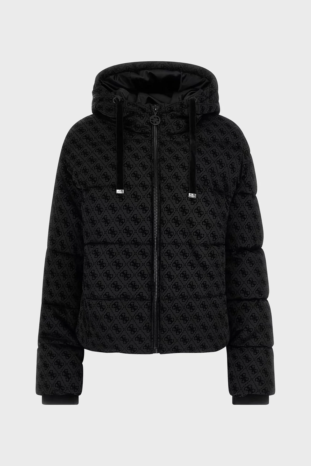 Guess Daisy 4G Logolu Regular Fit Kapüşonlu Crop Şişme W4BL36WGJZ0 Bayan Mont W4BL36 WGJZ0 FJ55 SİYAH - 6