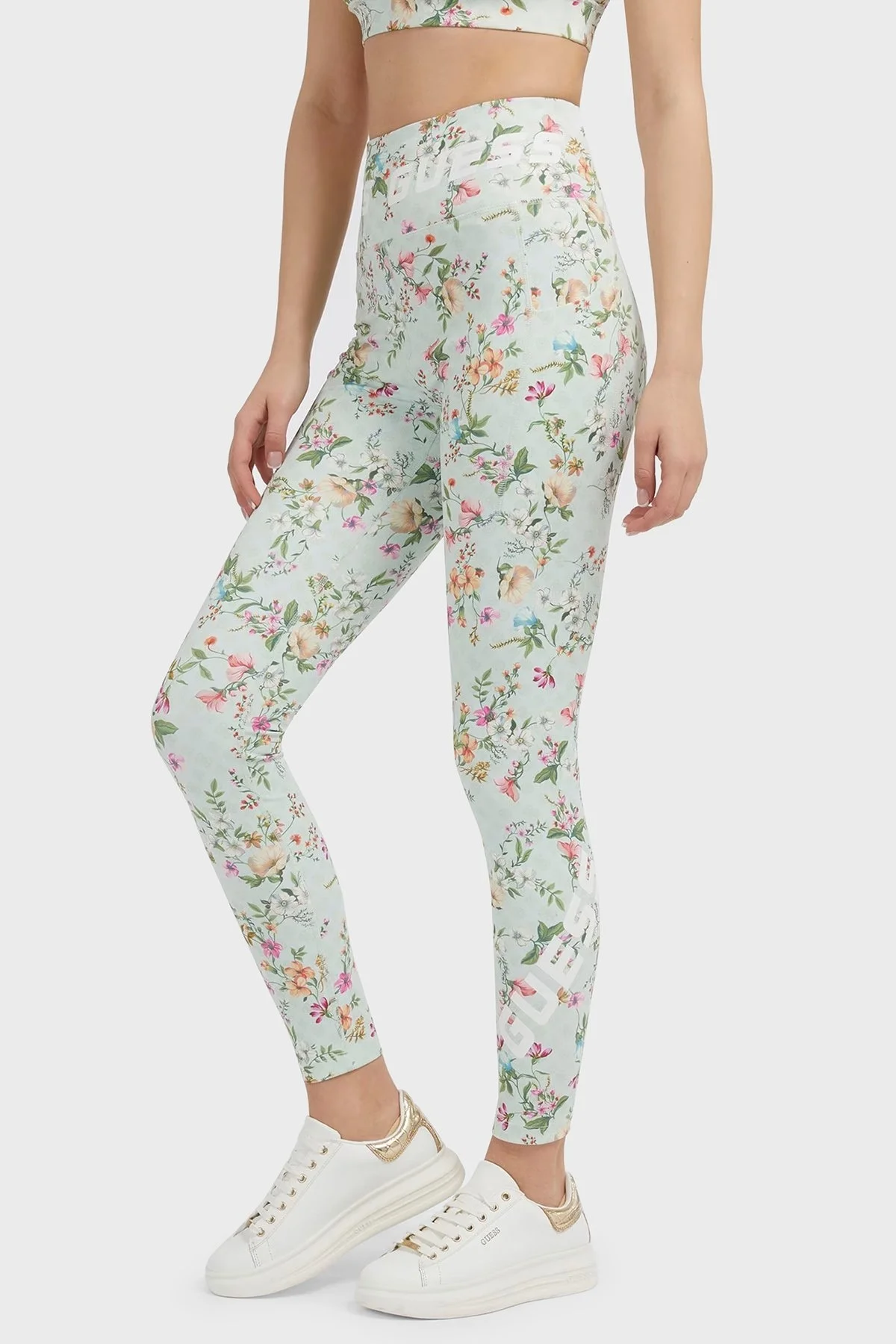 Guess Davina Desenli Yüksek Bel Skinny Bayan Tayt V3GB12MC049 P7FW YEŞİL - 1