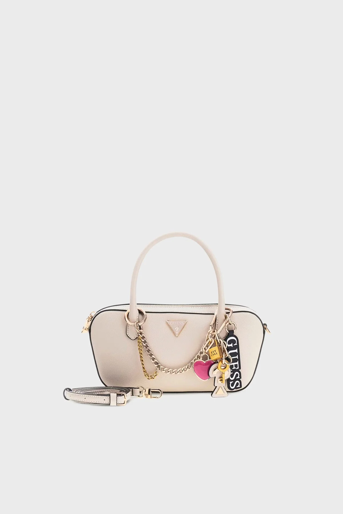 Guess Davina Logolu Charm Detaylı Çıkarılabilir Askılı HWBG9899050 Bayan Çanta HWBG98 99050 LTA BEJ - 1