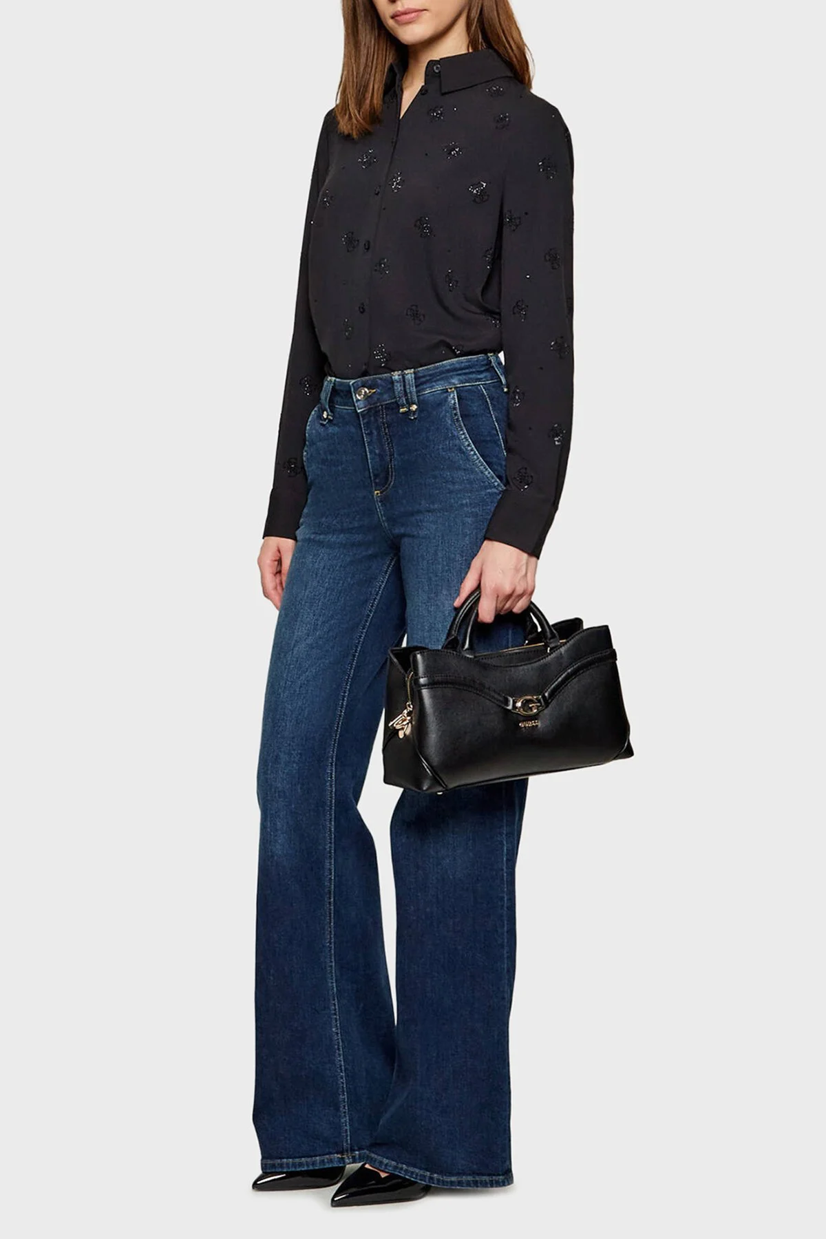 Guess Dea Logolu Çıkarılabilir Askılı HWBG7993060 Bayan Çanta HWBG79 93060 BLA SİYAH - 3