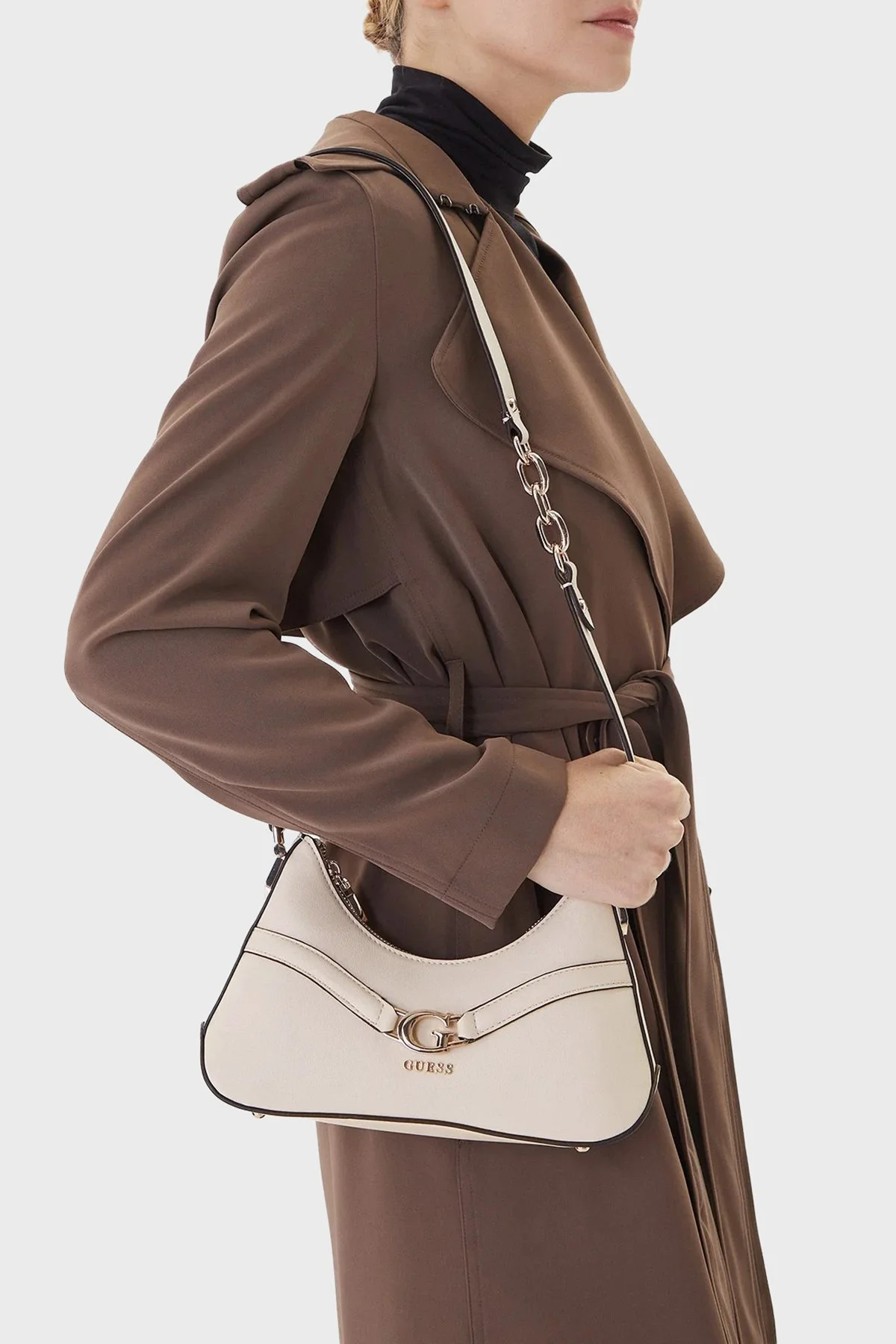 Guess Dea Logolu Zincir Detaylı Sabit Askılı HWBG7993730 Bayan Çanta HWBG79 93730 OFF EKRU - 2