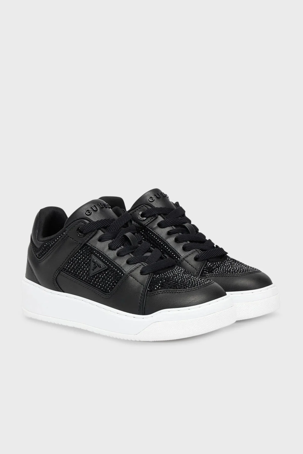Guess Delove2 Taş Detaylı Logolu Sneaker FLTDL2LEA12 Bayan Ayakkabı FLTDL2 LEA12 BLACK SİYAH - 2
