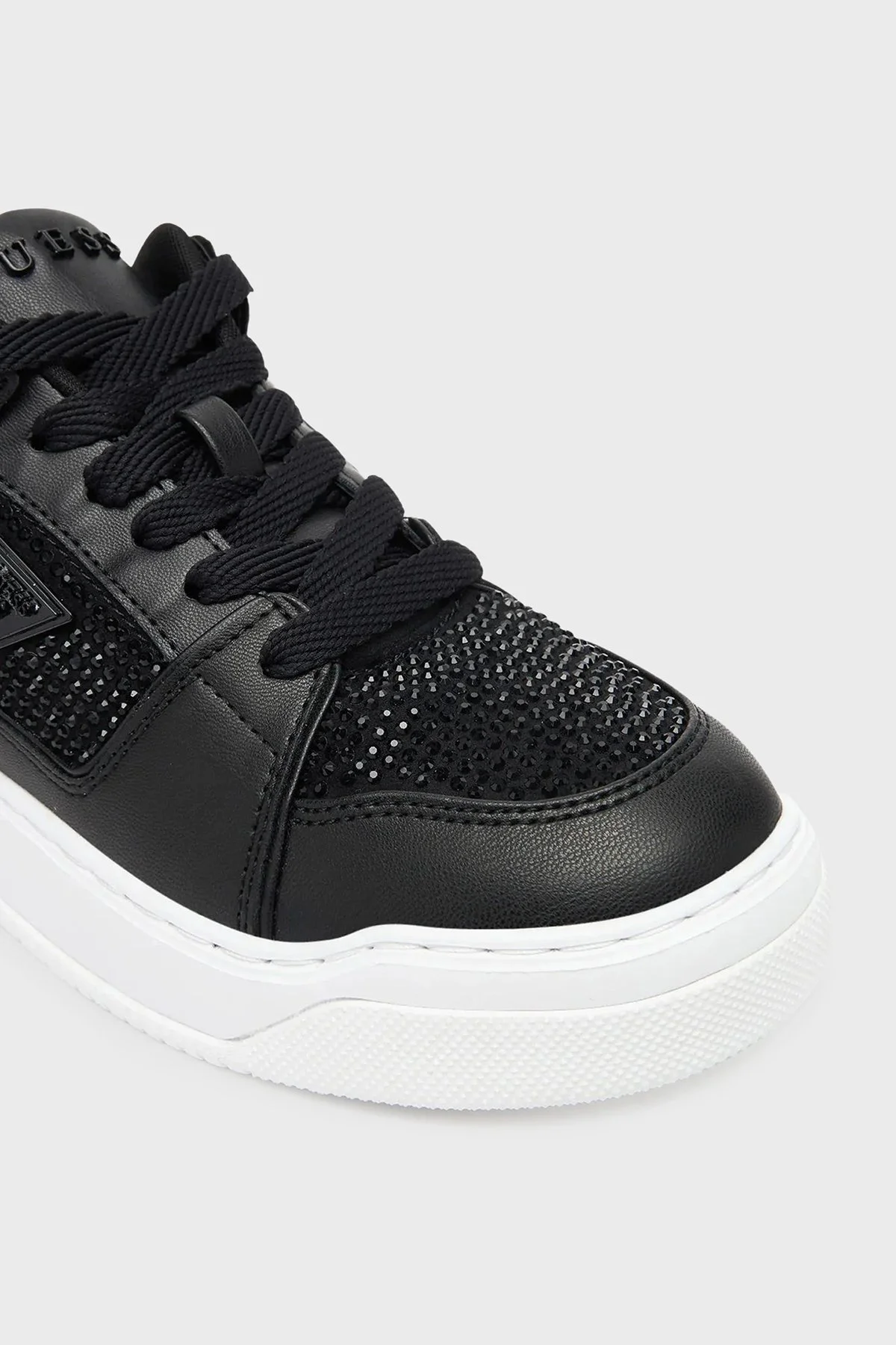 Guess Delove2 Taş Detaylı Logolu Sneaker FLTDL2LEA12 Bayan Ayakkabı FLTDL2 LEA12 BLACK SİYAH - 5