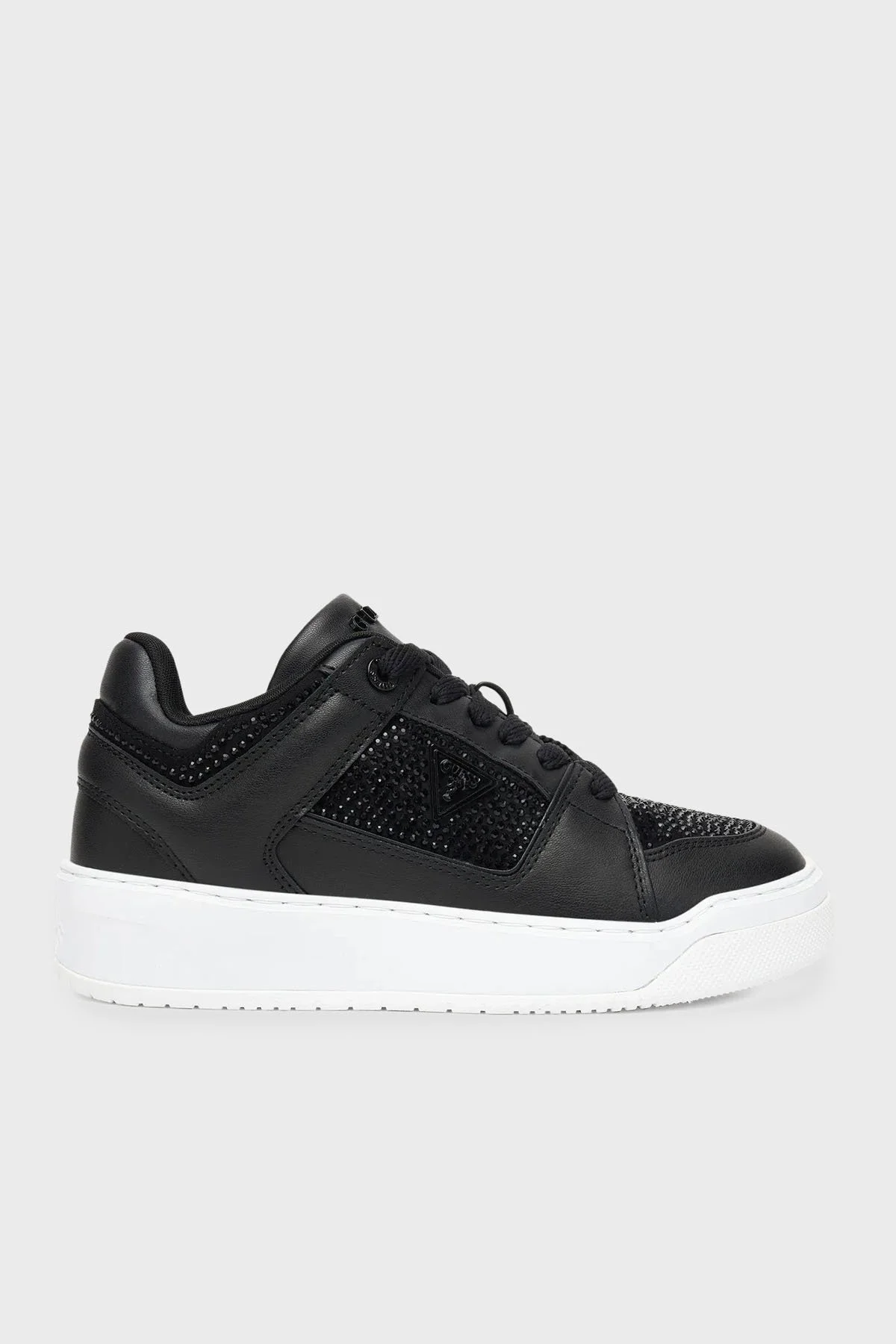 Guess Delove2 Taş Detaylı Logolu Sneaker FLTDL2LEA12 Kadın Ayakkabı FLTDL2 LEA12 BLACK SİYAH - 1