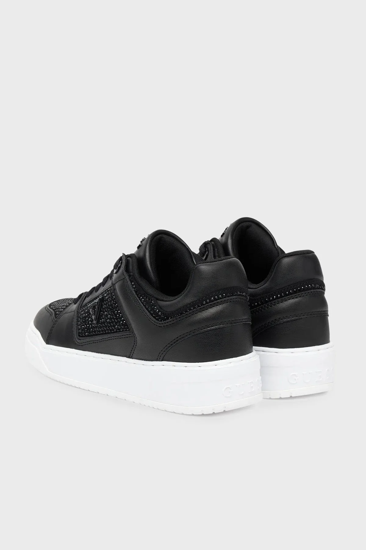 Guess Delove2 Taş Detaylı Logolu Sneaker FLTDL2LEA12 Kadın Ayakkabı FLTDL2 LEA12 BLACK SİYAH - 4