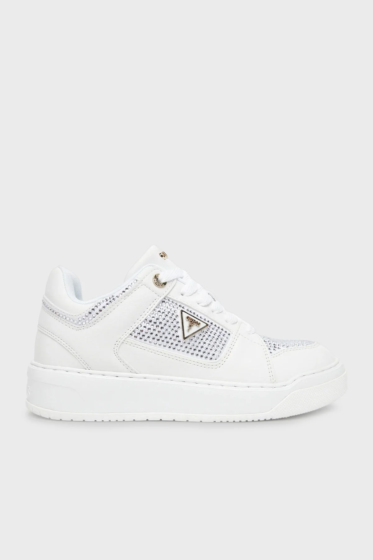 Guess Delove2 Taş Detaylı Logolu Sneaker FLTDL2LEA12 Bayan Ayakkabı FLTDL2 LEA12 WHITE BEYAZ - 7