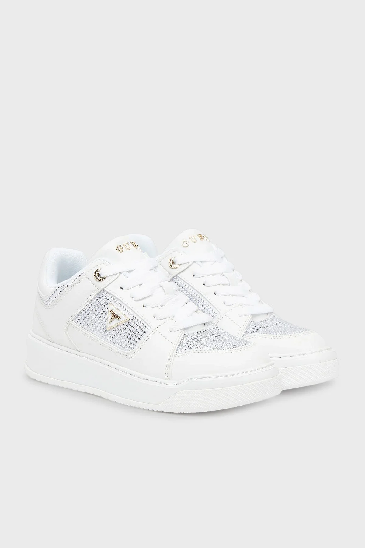 Guess Delove2 Taş Detaylı Logolu Sneaker FLTDL2LEA12 Bayan Ayakkabı FLTDL2 LEA12 WHITE BEYAZ - 8
