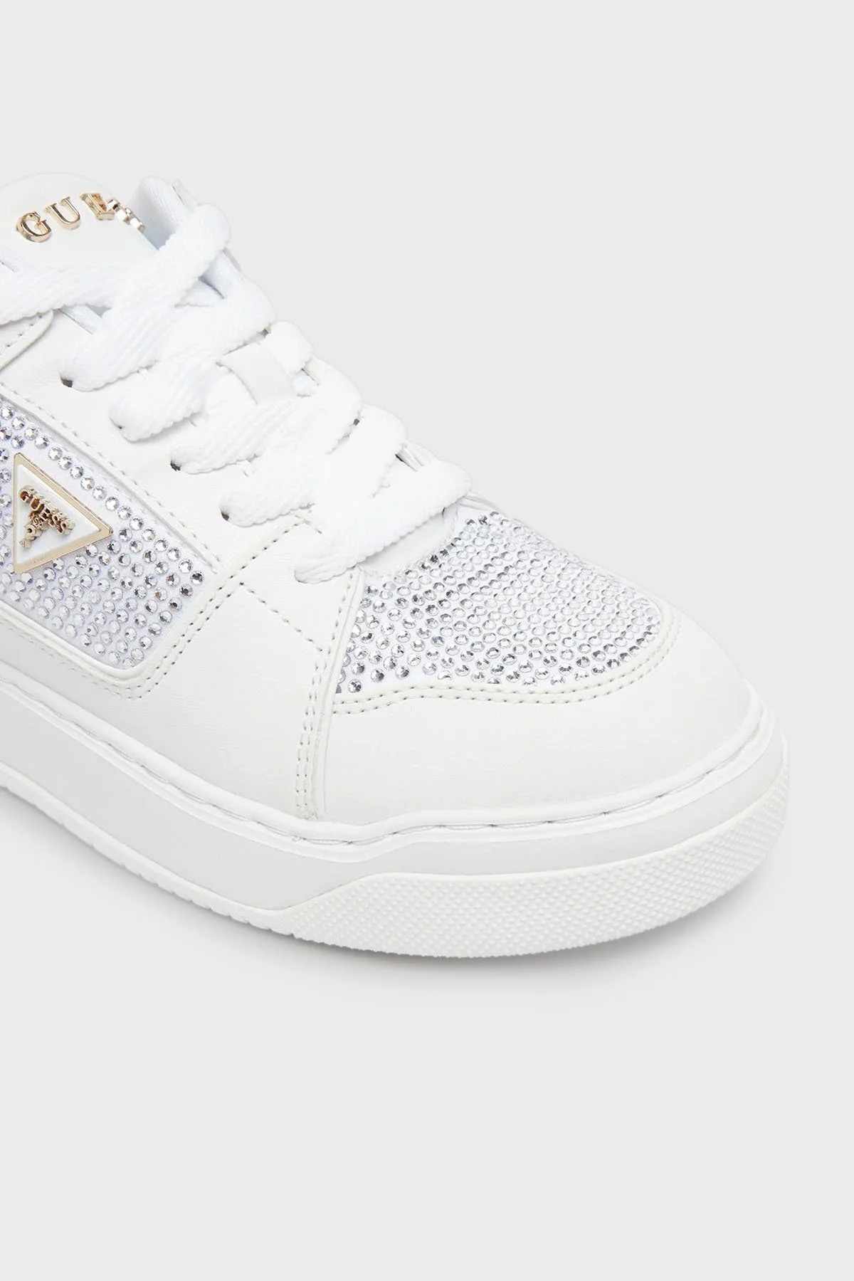 Guess Delove2 Taş Detaylı Logolu Sneaker FLTDL2LEA12 Bayan Ayakkabı FLTDL2 LEA12 WHITE BEYAZ - 12