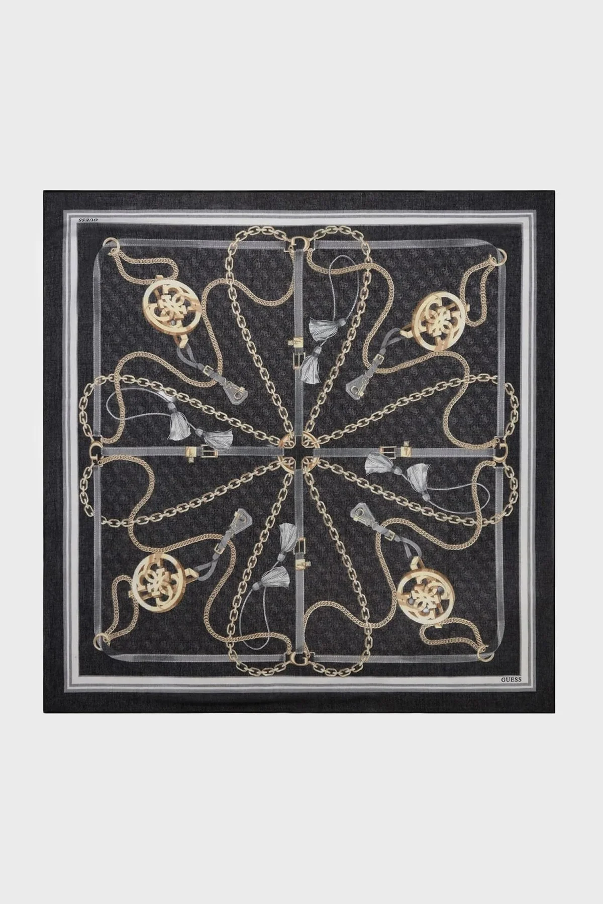 Guess Desenli 120 x 120 cm AW5537POL03 Kadın Eşarp AW5537 POL03 BLA Siyah - 1