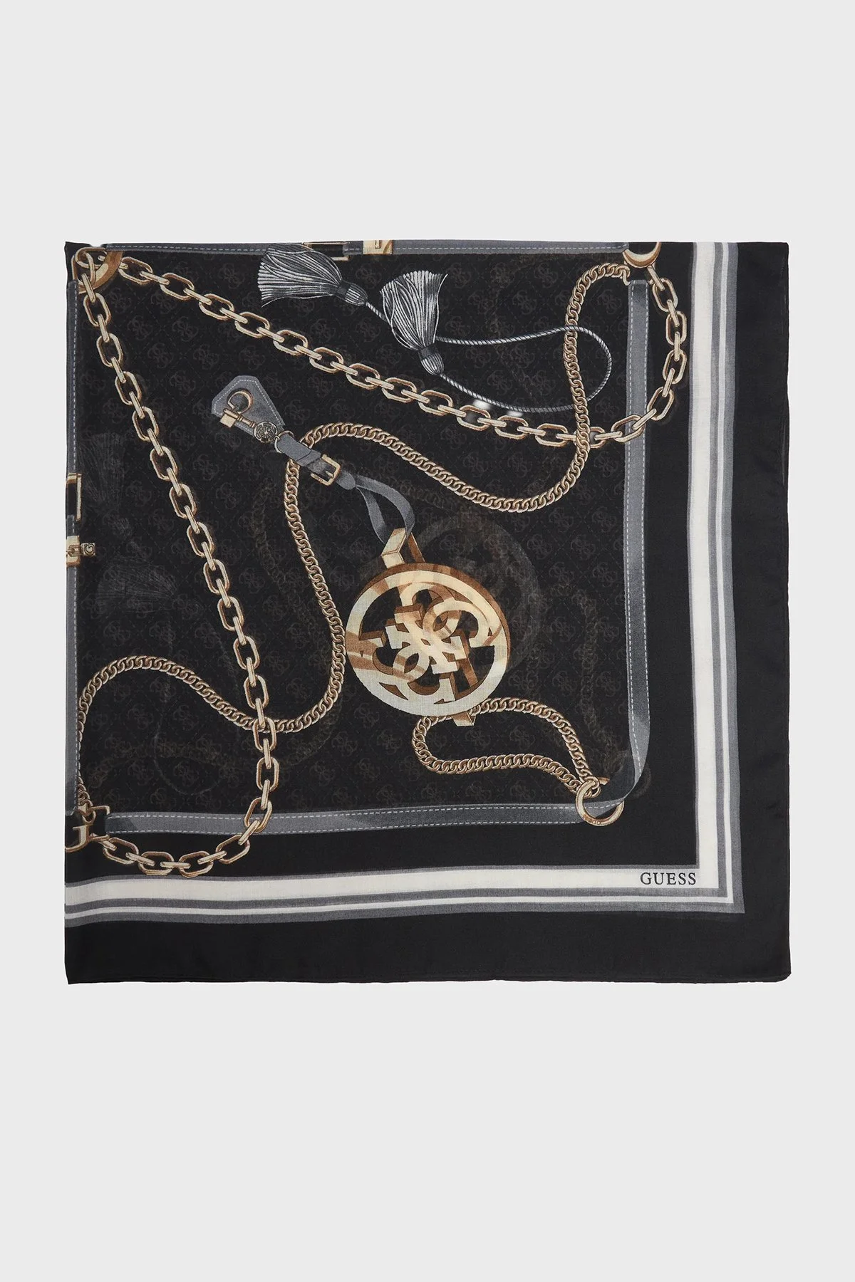 Guess Desenli 120 x 120 cm AW5537POL03 Kadın Eşarp AW5537 POL03 BLA Siyah - 3
