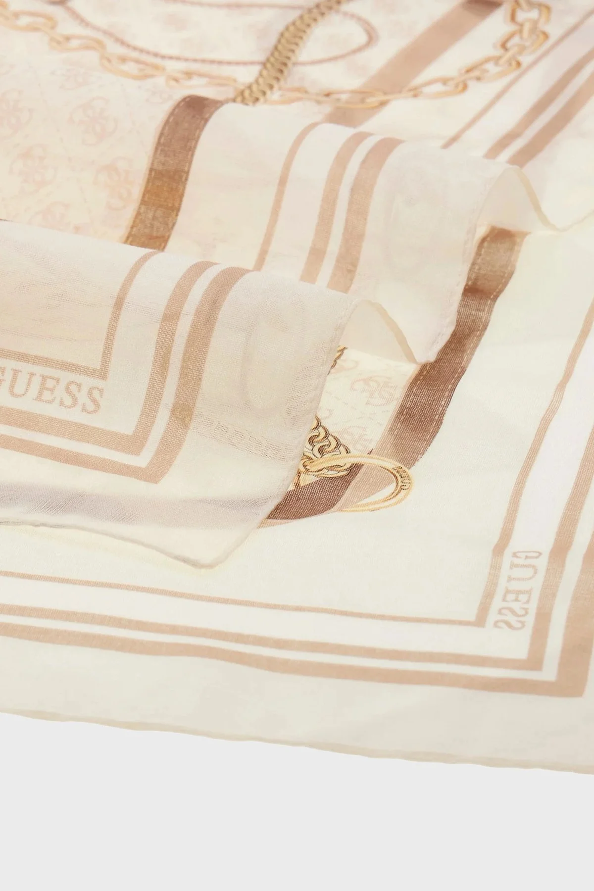 Guess Desenli 120 x 120 cm AW5537POL03 Kadın Eşarp AW5537 POL03 OFF Ekru - 3