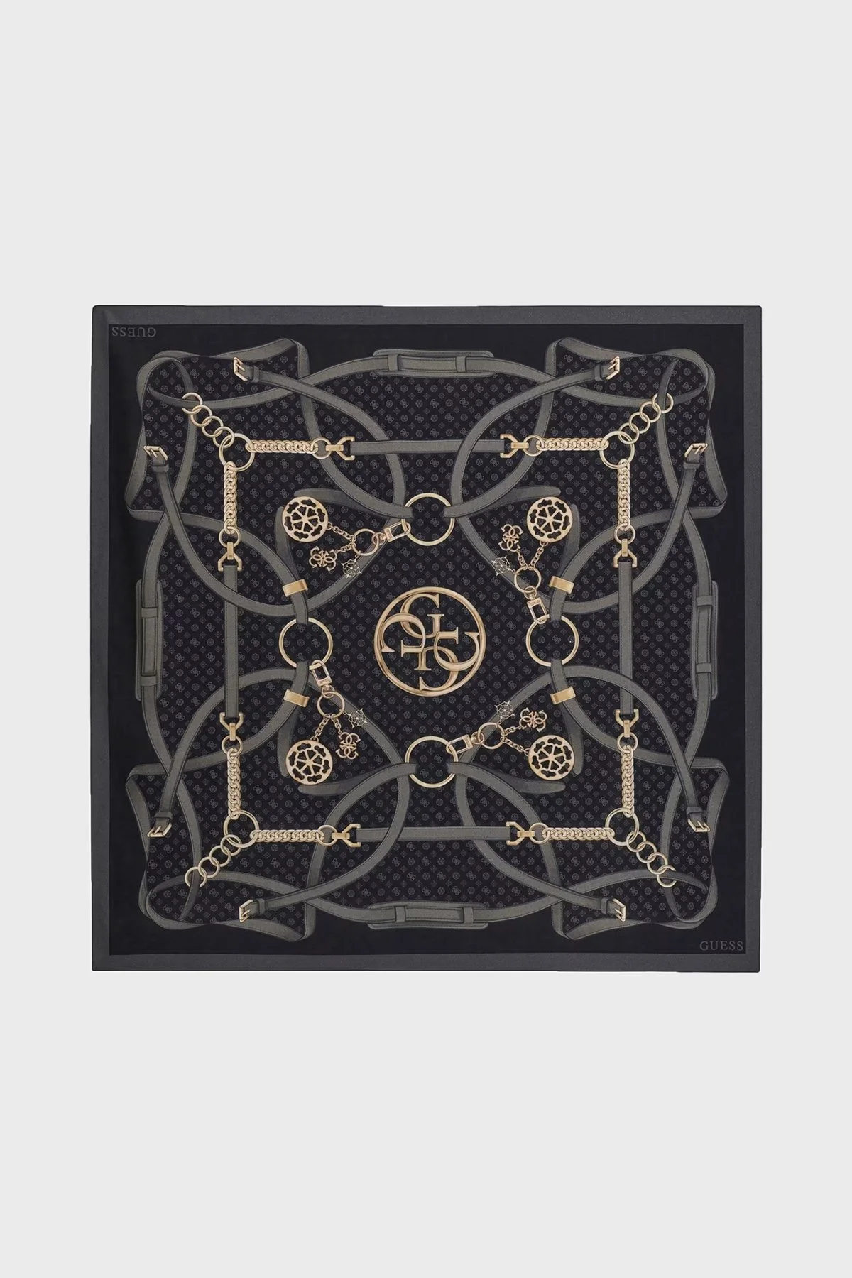 Guess Desenli 120 x 120 cm AW5679POL03 Kadın Eşarp AW5679 POL03 BLA Siyah - 1