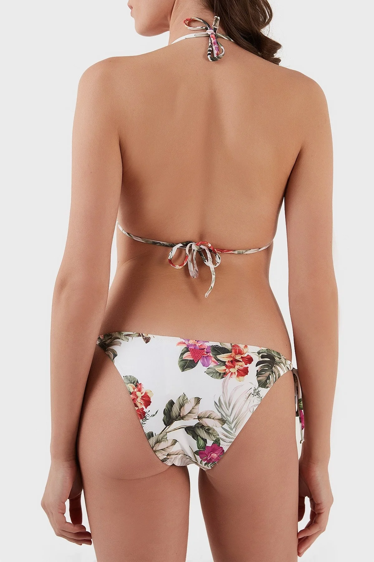 Guess Desenli Mikrofiber Yandan Bağlamalı String Bayan Bikini Altı E02O21MC045 P06W BEYAZ-YEŞİL - 5