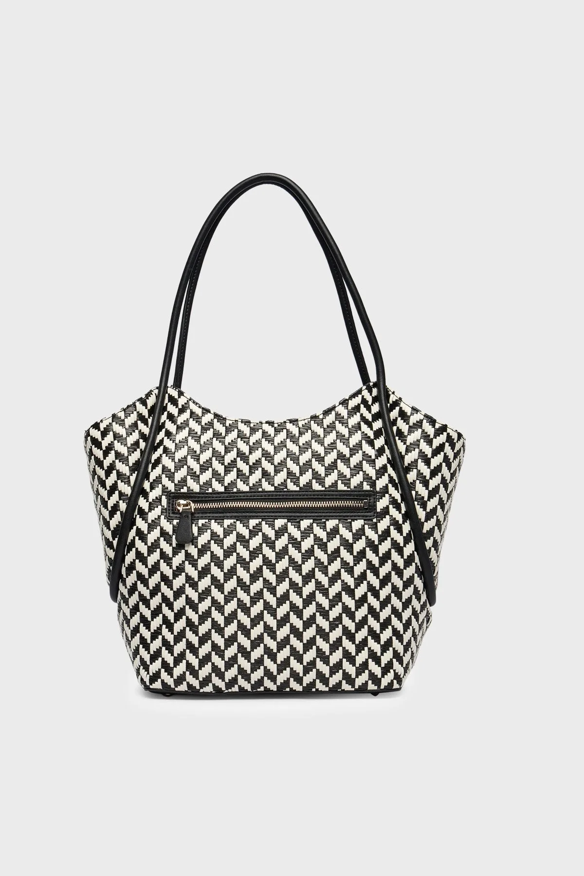 Guess Desenli Omuz Askılı Tote HWWG7691230 Kadın Çanta HWWG76 91230 BML SİYAH-BEYAZ - 3