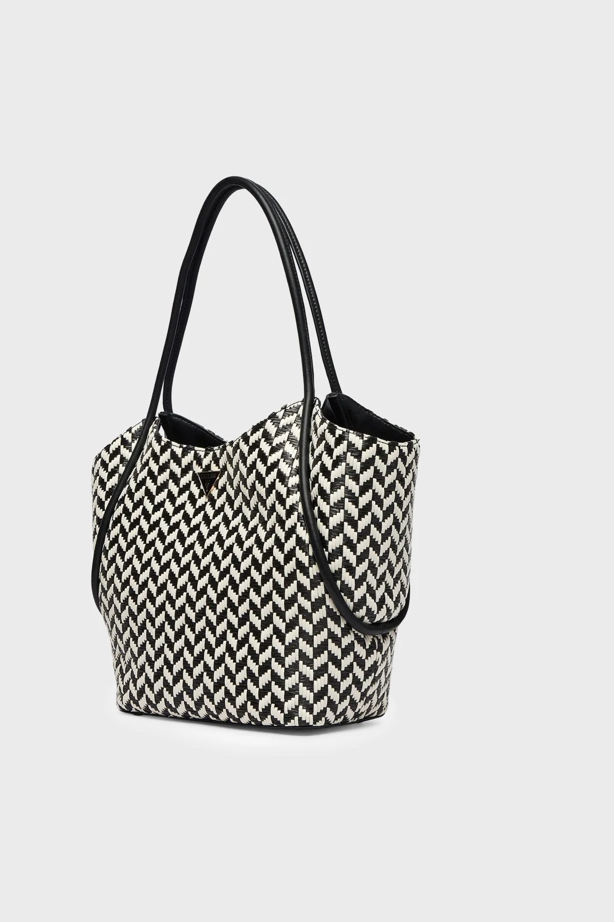 Guess Desenli Omuz Askılı Tote HWWG7691230 Kadın Çanta HWWG76 91230 BML SİYAH-BEYAZ - 5