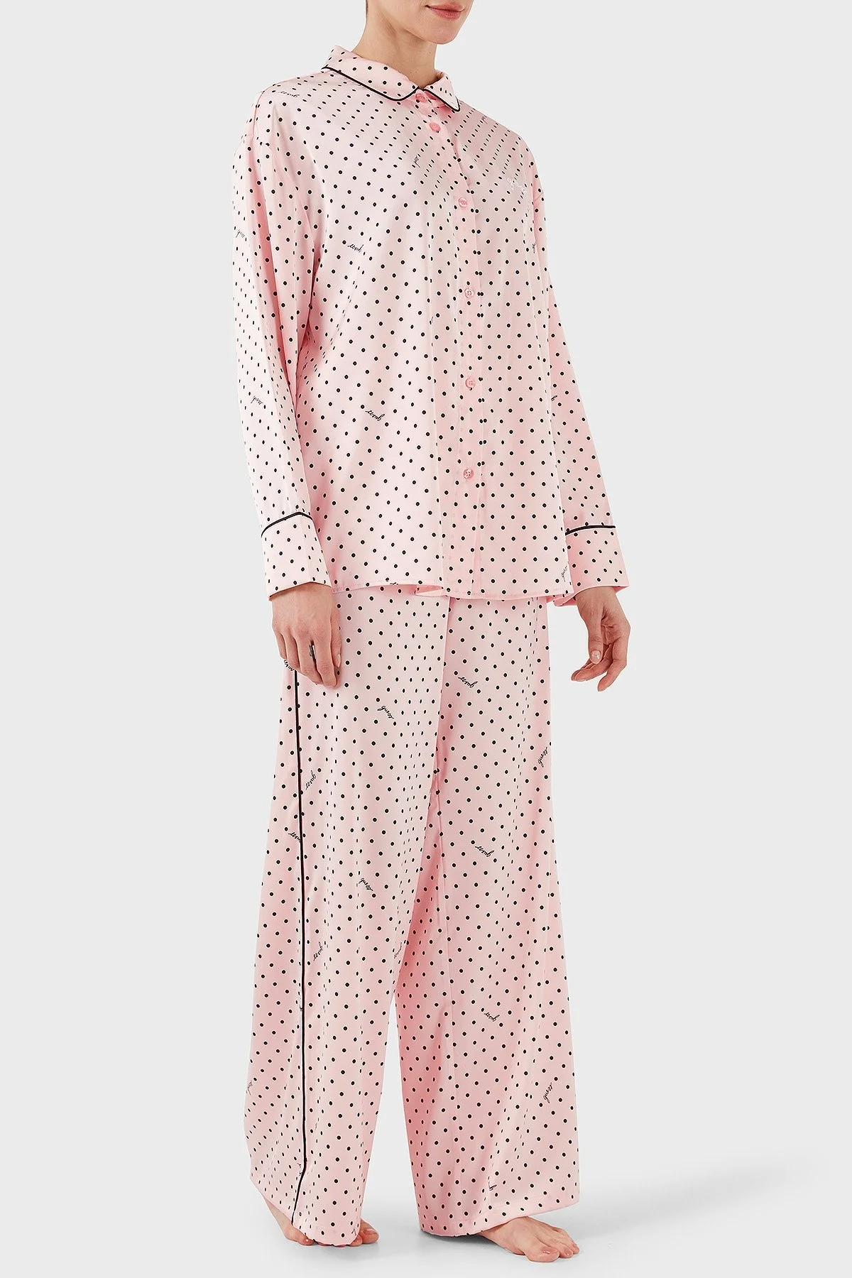 Guess Desenli Streç Comfort Fit Yüksek Bel Bol Paça O4BX16WEFC2 Bayan Pijama Takımı O4BX16 WEFC2 P6DQ PEMBE - 11