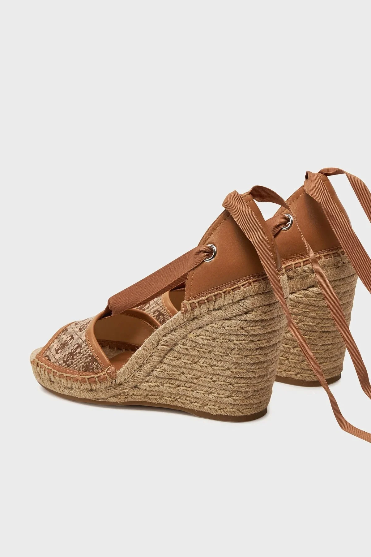 Guess Diandra Bağlamalı Jüt Dolgu Topuklu Espadril FLGDIRFAL04 Bayan Sandalet FLGDIR FAL04 BEIBR KAHVE-BEJ - 3