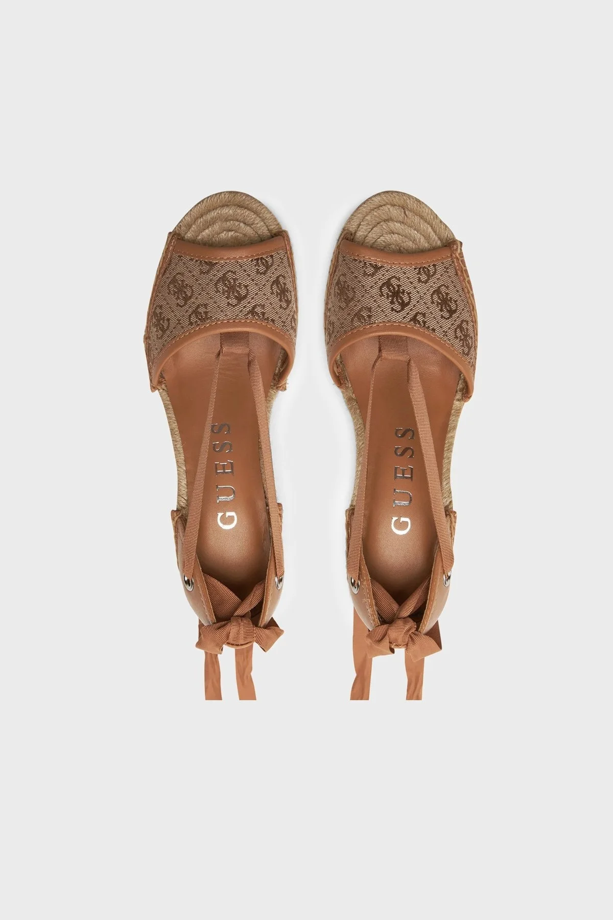 Guess Diandra Bağlamalı Jüt Dolgu Topuklu Espadril FLGDIRFAL04 Bayan Sandalet FLGDIR FAL04 BEIBR KAHVE-BEJ - 5