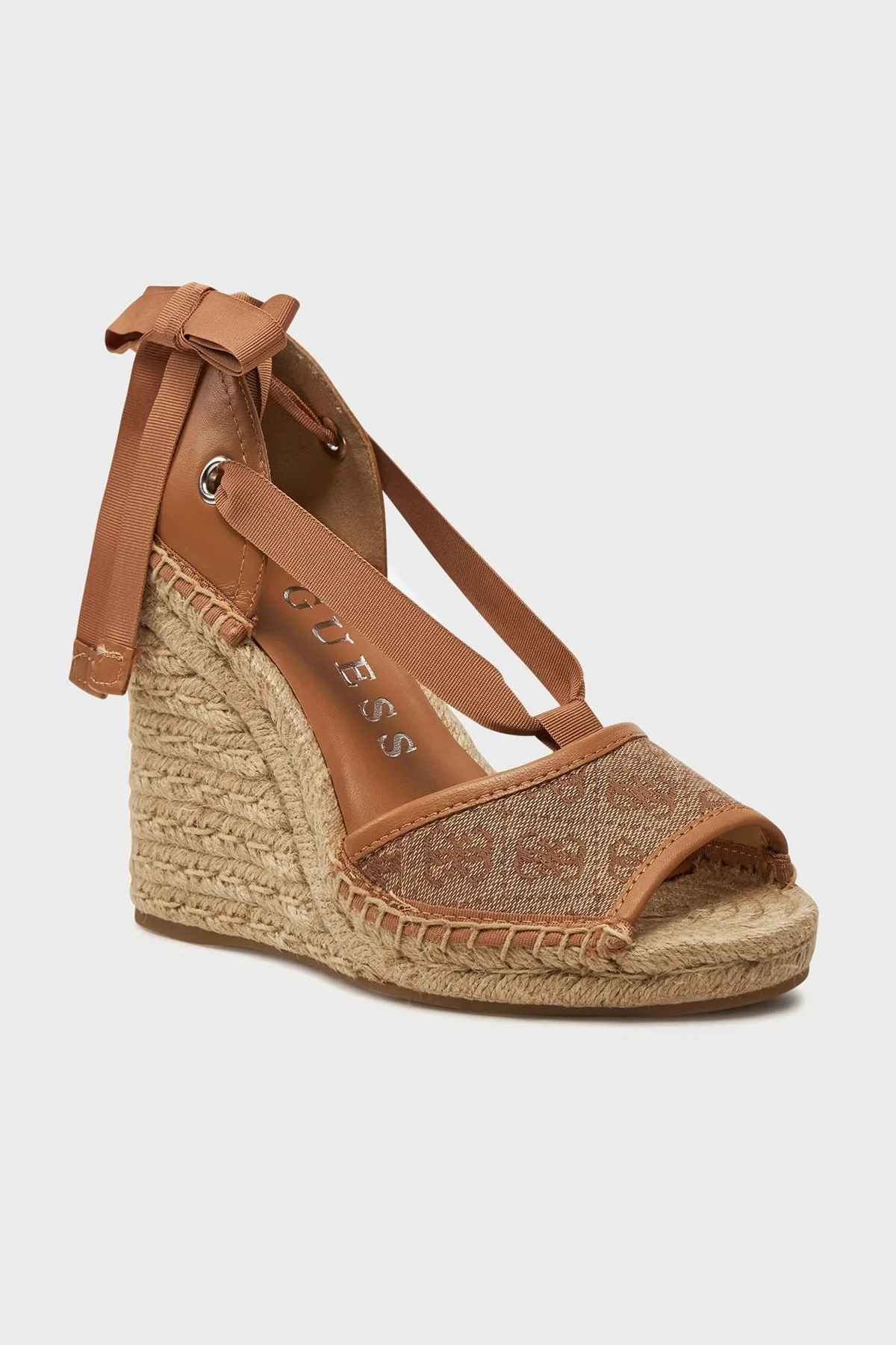 Guess Diandra Bağlamalı Jüt Dolgu Topuklu Espadril FLGDIRFAL04 Bayan Sandalet FLGDIR FAL04 BEIBR KAHVE-BEJ - 6