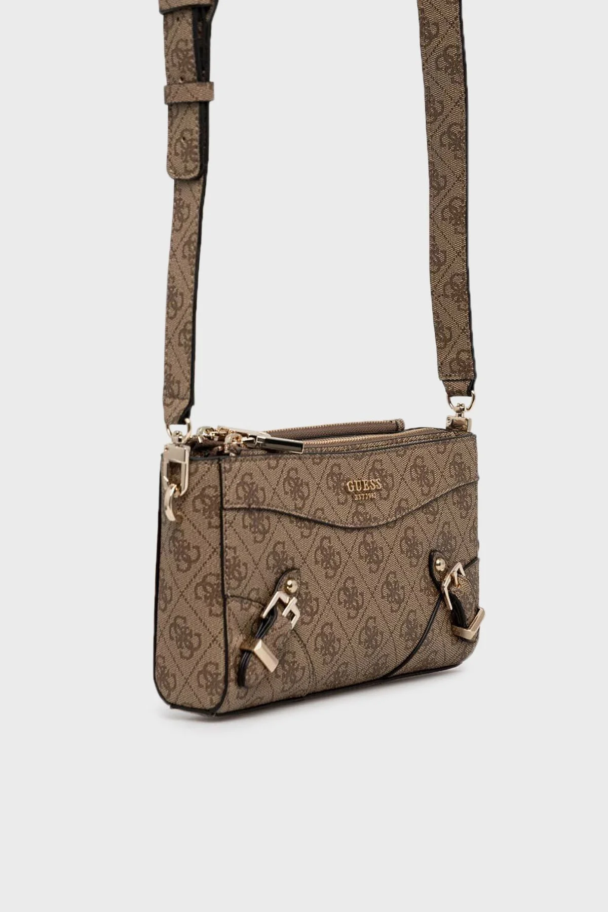 Guess Didi Fermuarlı Çıkarılabilir Uzatma Askılı Bayan Çanta HWSG8744720 LTL KAHVE - 3
