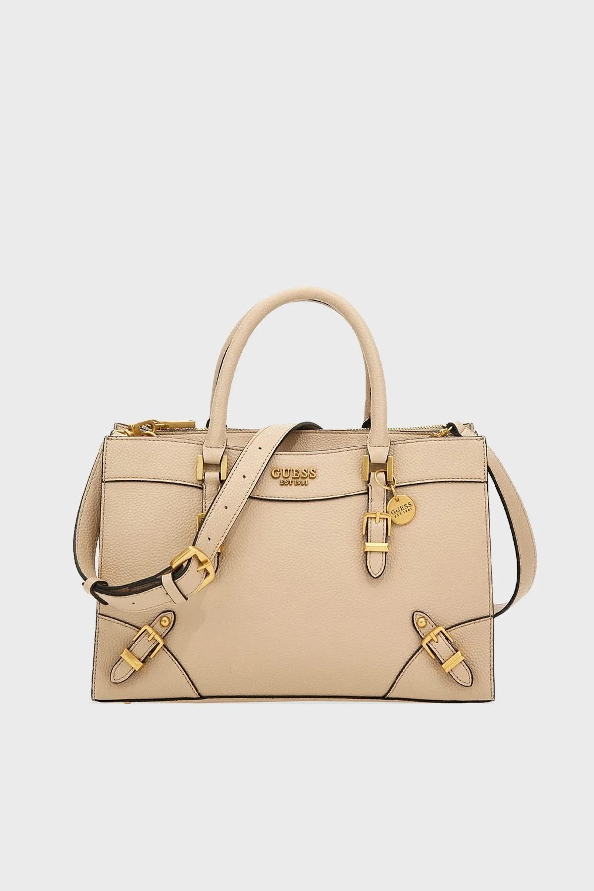 Guess Didi Logolu Çıkartılabilir Uzatma Askılı Bayan Çanta HWBA8744060 KHA KREM - 1