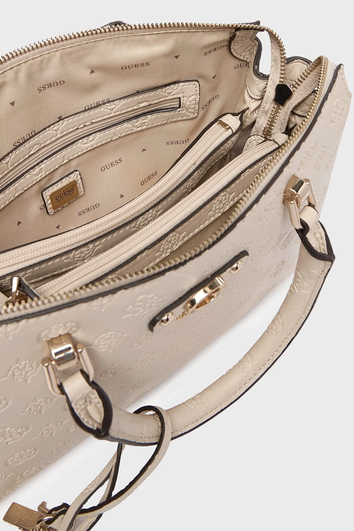 Guess Dita 4G Logolu Çıkarılabilir Askılı HWPD7602060 Bayan Çanta HWPD76 02060 LUG KREM - 5