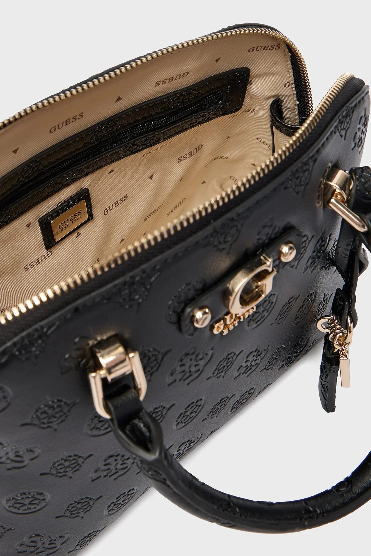 Guess Dita 4G Logolu Çıkarılabilir Zincir Askılı HWPD7602050 Bayan Çanta HWPD76 02050 BLO SİYAH - 5