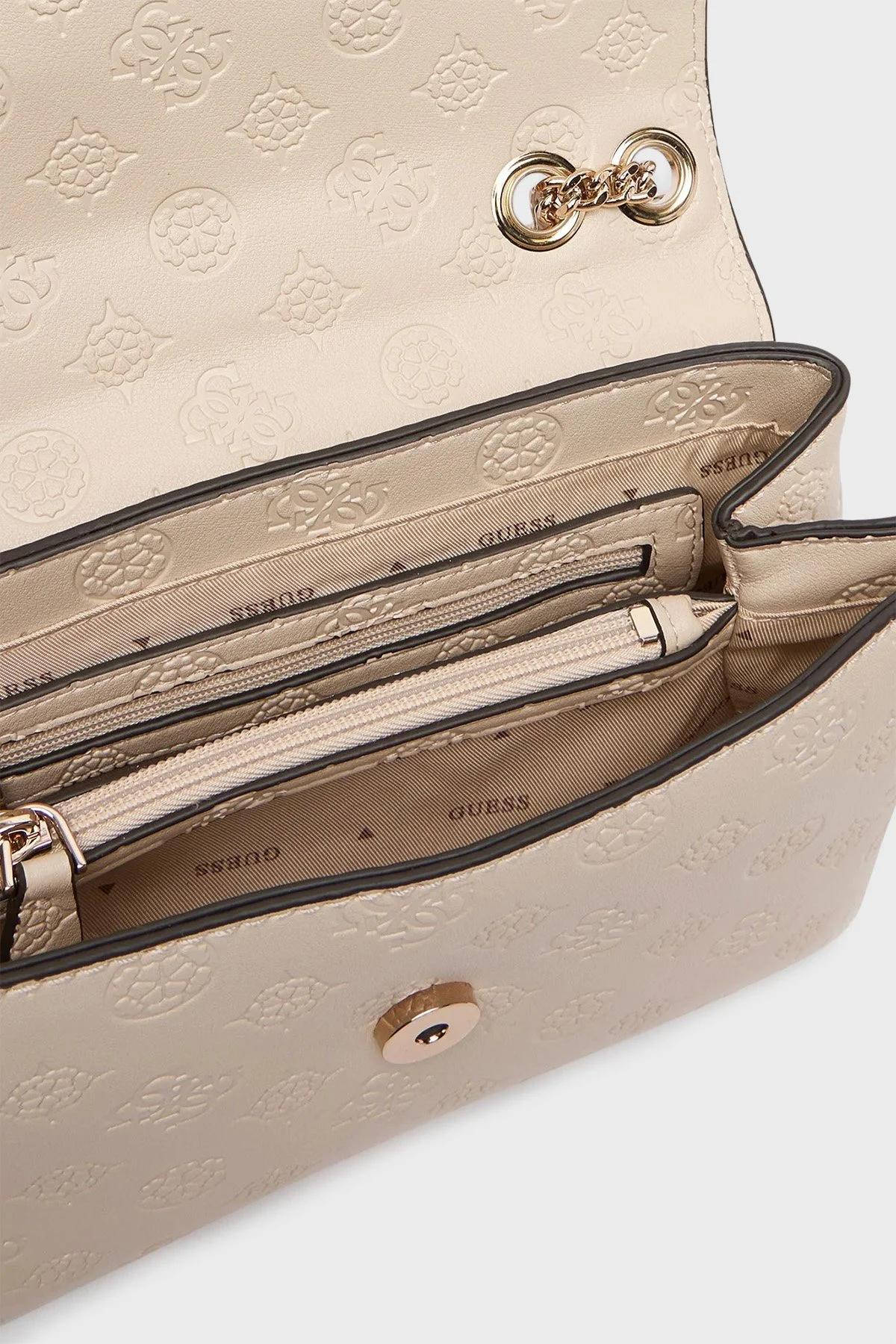 Guess Dita 4G Logolu Zincir Askılı HWPD7602210 Bayan Çanta HWPD76 02210 LUG BEJ - 6