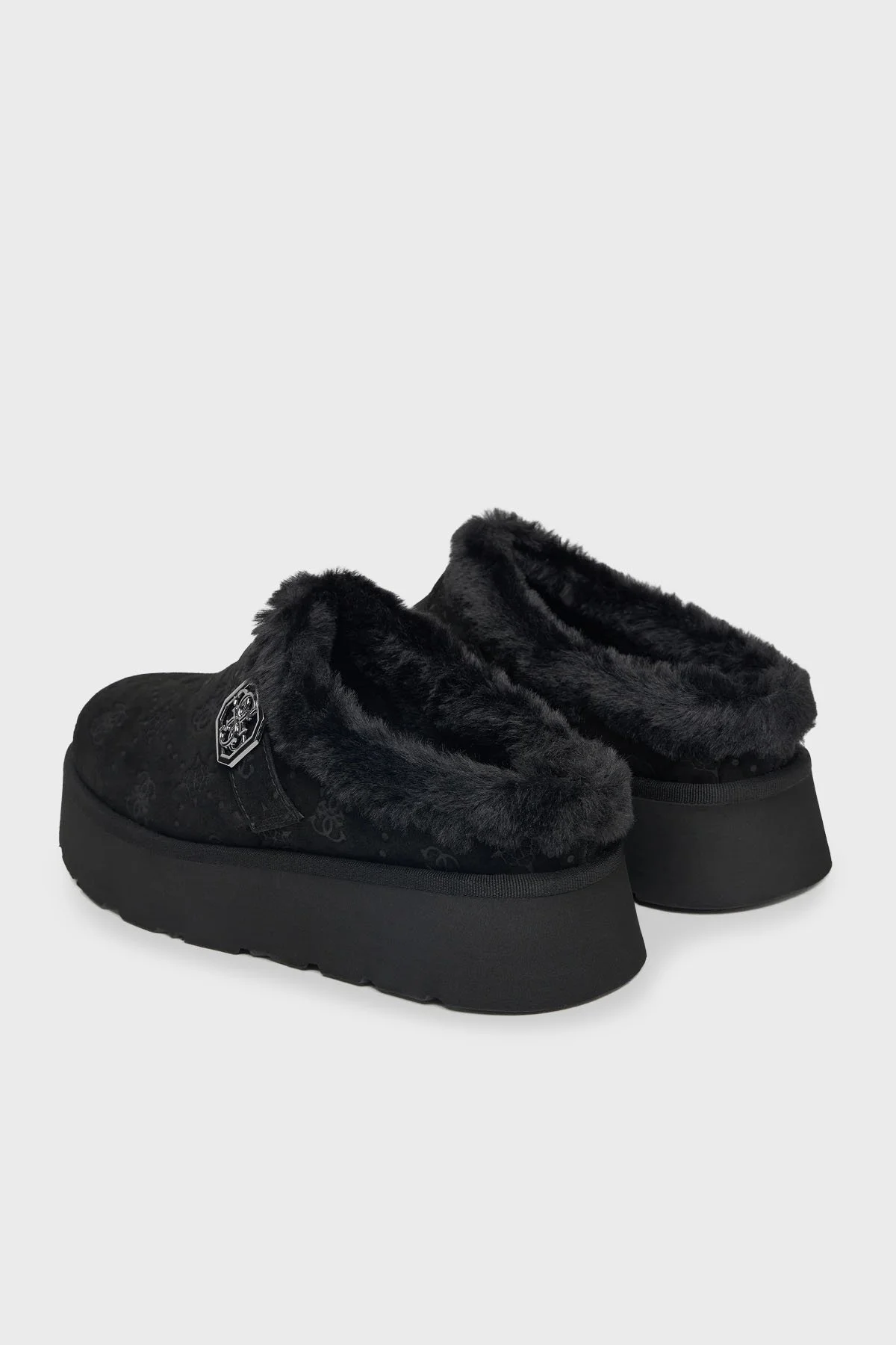 Guess Dolmana2 4G Logolu Yumuşak Tüylü FLFDOCESU06 Bayan Terlik FLFDOC ESU06 BLACK SİYAH - 10