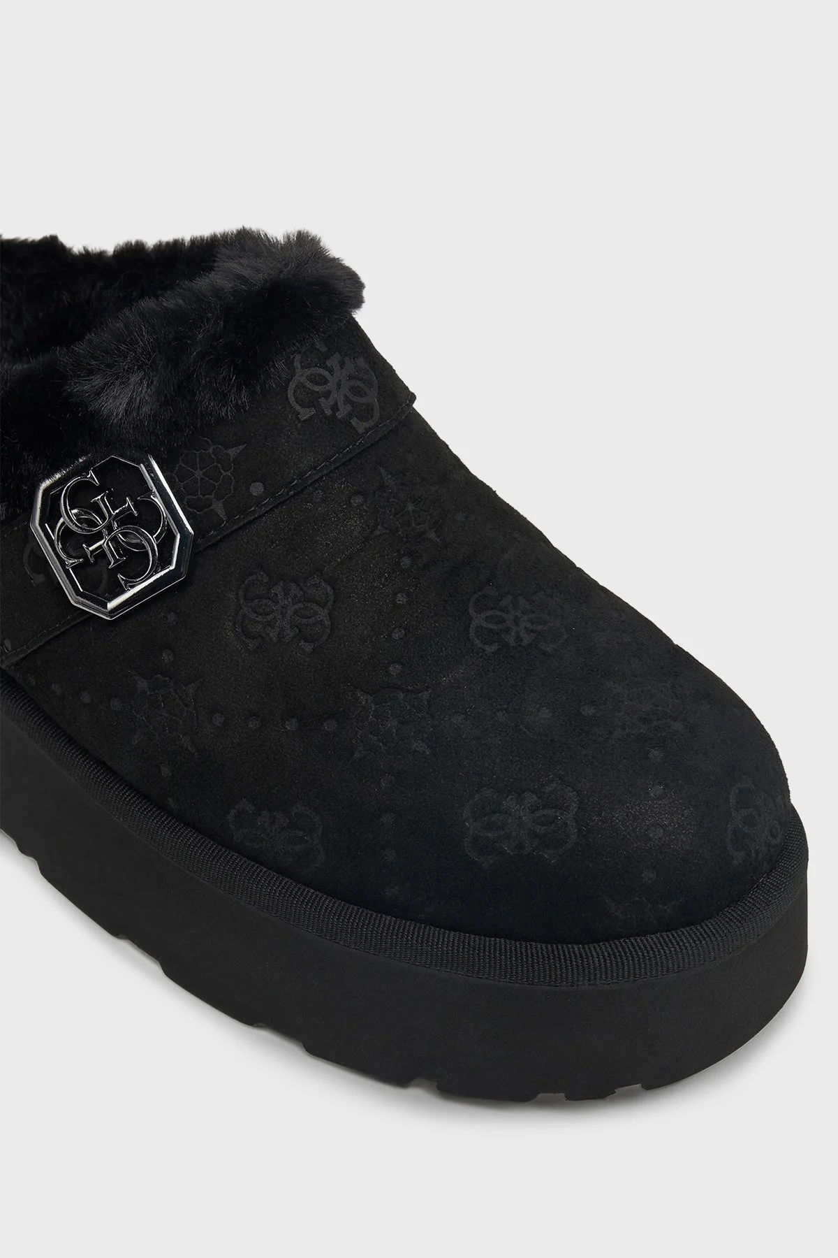 Guess Dolmana2 4G Logolu Yumuşak Tüylü FLFDOCESU06 Bayan Terlik FLFDOC ESU06 BLACK SİYAH - 11