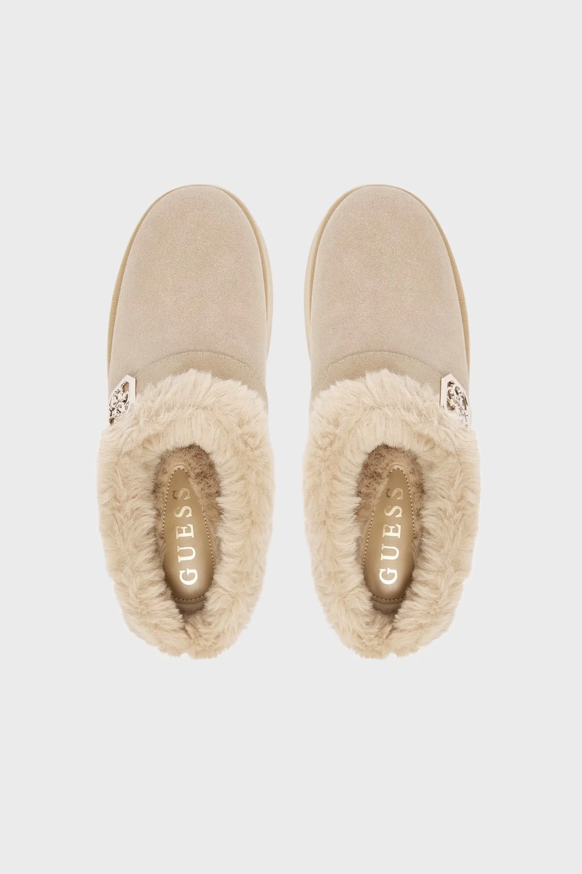 Guess Dolmana2 4G Logolu Yumuşak Tüylü FLFDOCESU06 Bayan Terlik FLFDOC ESU06 NUDE TEN - 3