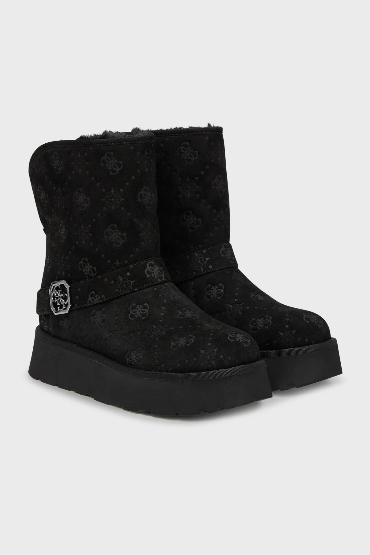 Guess Dolsay2 Kalın Tabanlı 4G Logolu Kemer Detaylı FLFDOLESU10 Kadın Bot FLFDOL ESU10 BLACK SİYAH - 2