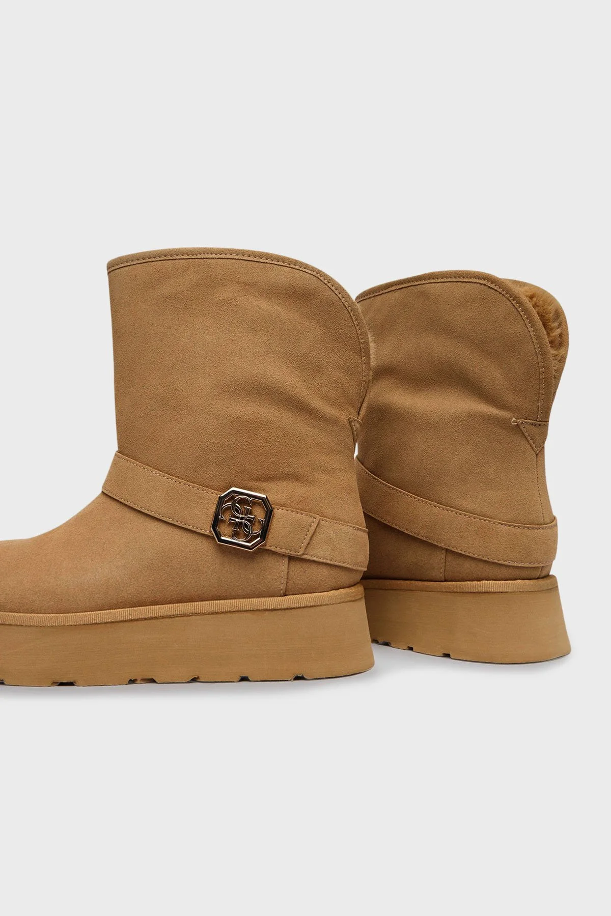 Guess Dolsay2 Kalın Tabanlı 4G Logolu Kemer Detaylı FLFDOLESU10 Bayan Bot FLFDOL ESU10 COGNA TABA - 6