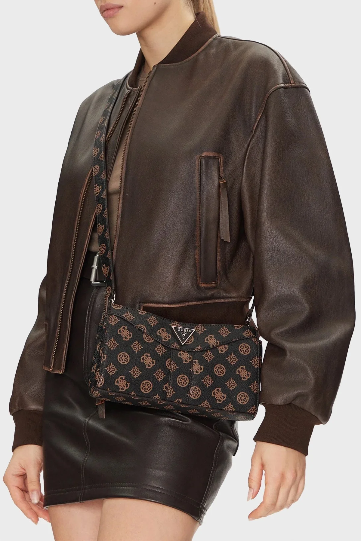 Guess Dorys 4G Logolu Ayarlanabilir Askılı HWPM9521120 Bayan Çanta HWPM95 21120 MLO KOYU KAHVE - 7