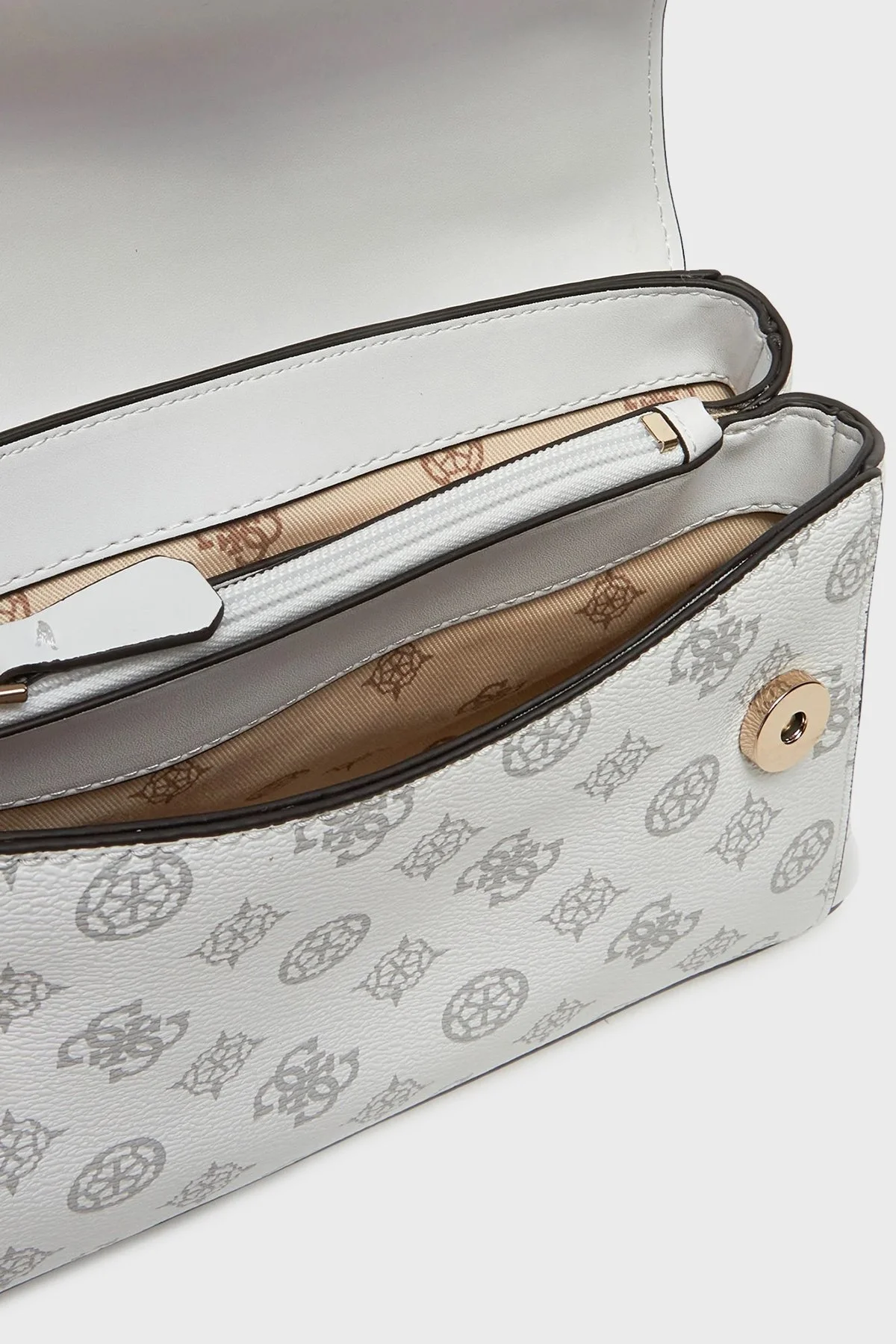 Guess Dorys 4G Logolu Ayarlanabilir Zincir Askılı HWPG9521210 Bayan Çanta HWPG95 21210 WLO BEYAZ - 9