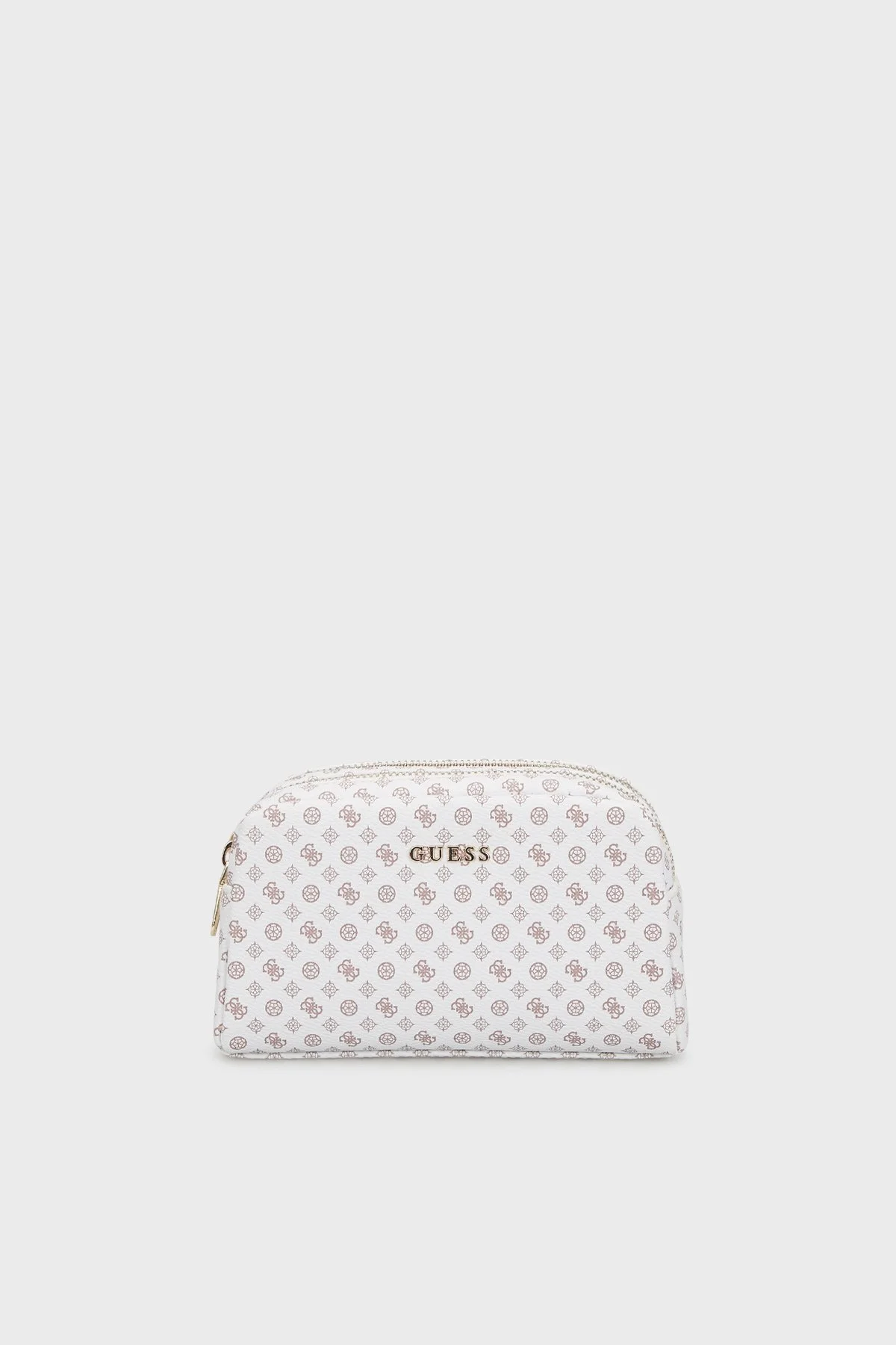 Guess Double Logolu Çift Fermuarlı Makyaj PW7477P4473 Bayan Çanta PW7477 P4473 WLT BEYAZ - 1