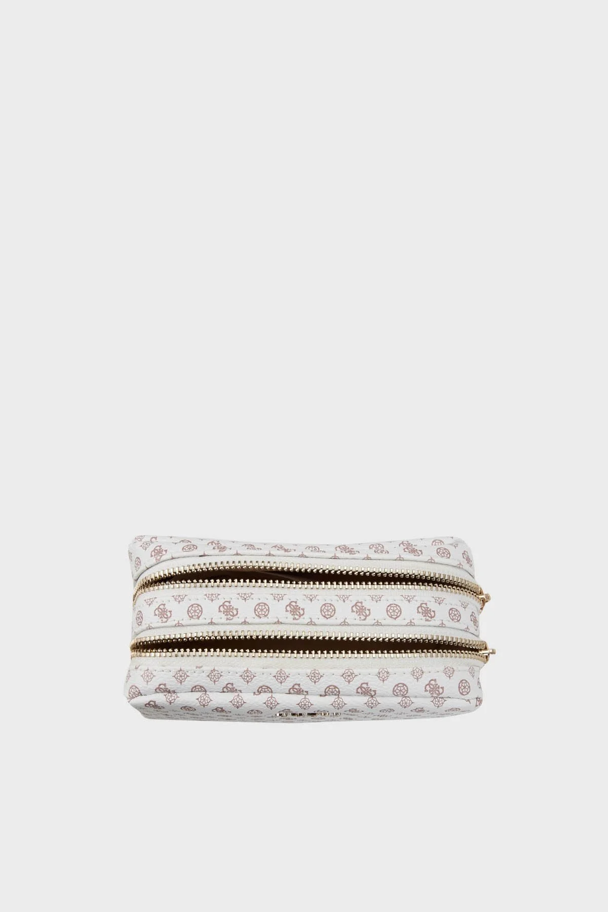 Guess Double Logolu Çift Fermuarlı Makyaj PW7477P4473 Bayan Çanta PW7477 P4473 WLT BEYAZ - 3