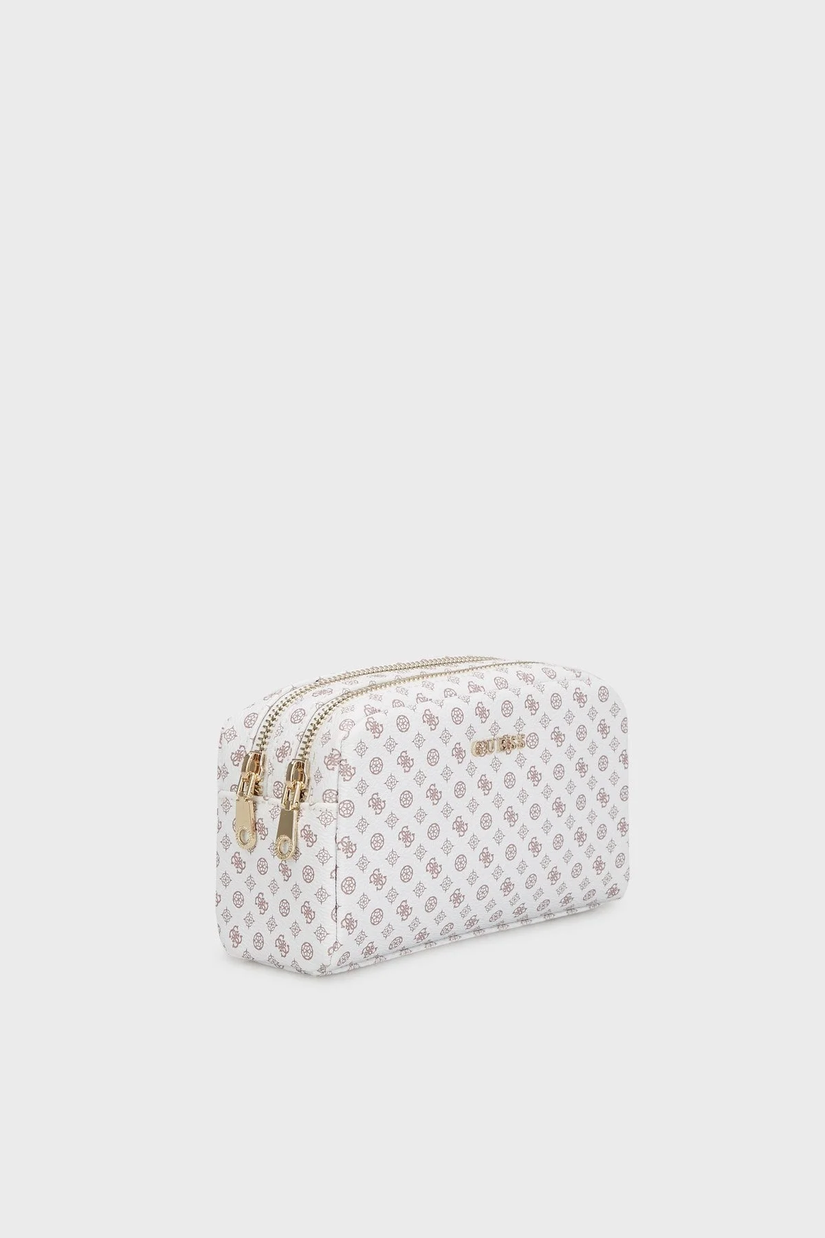 Guess Double Logolu Çift Fermuarlı Makyaj PW7477P4473 Bayan Çanta PW7477 P4473 WLT BEYAZ - 4
