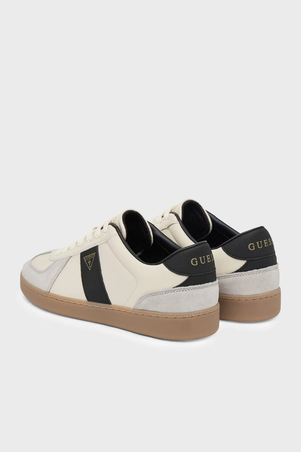 Guess Dravos Logolu Süet Detaylı Sneaker FMFDRAELL12 Erkek Ayakkabı FMFDRA ELL12 WHIBE Beyaz-bej - 4