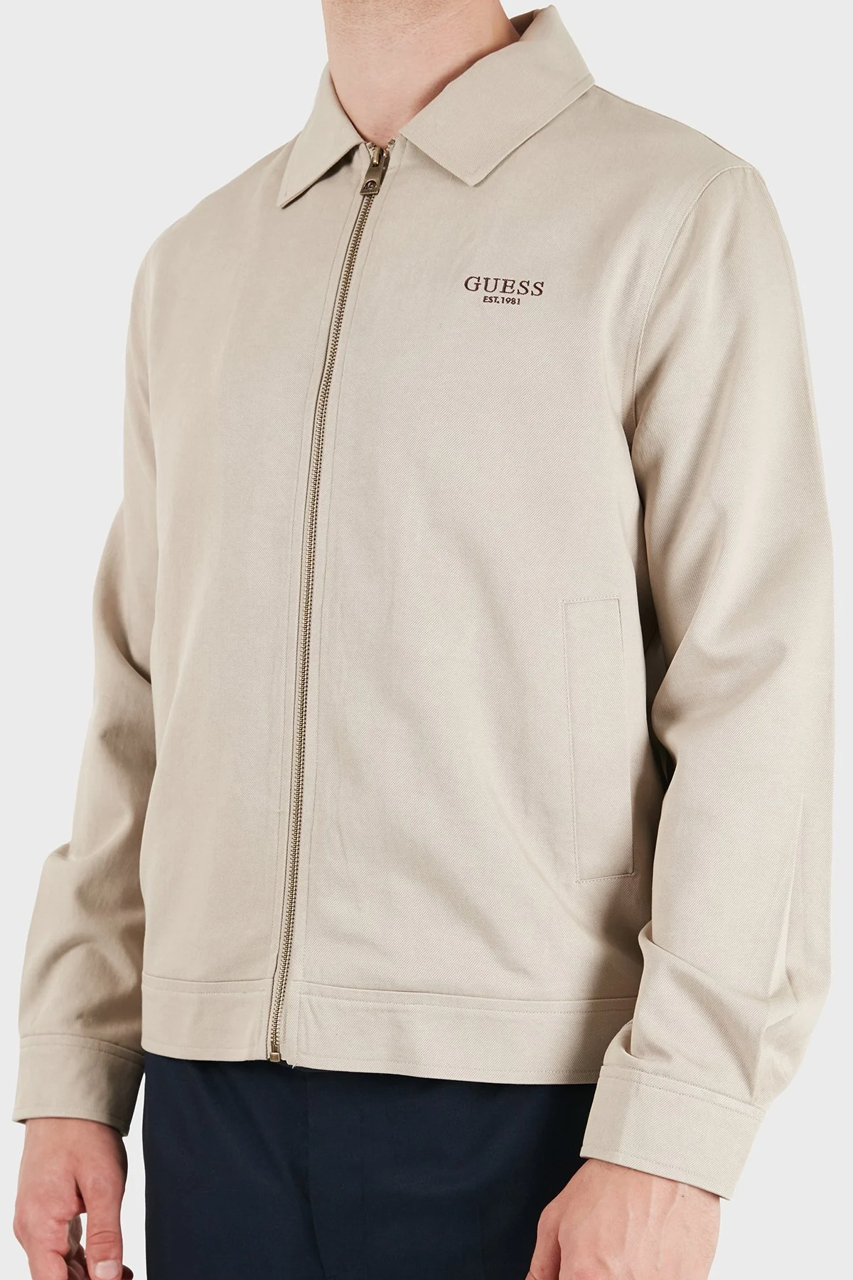 Guess Dressy Pamuklu Regular Fit Klasik Yaka M6YL21W2812 Erkek Mont M6YL21 W2812 G1CA Bej - 4