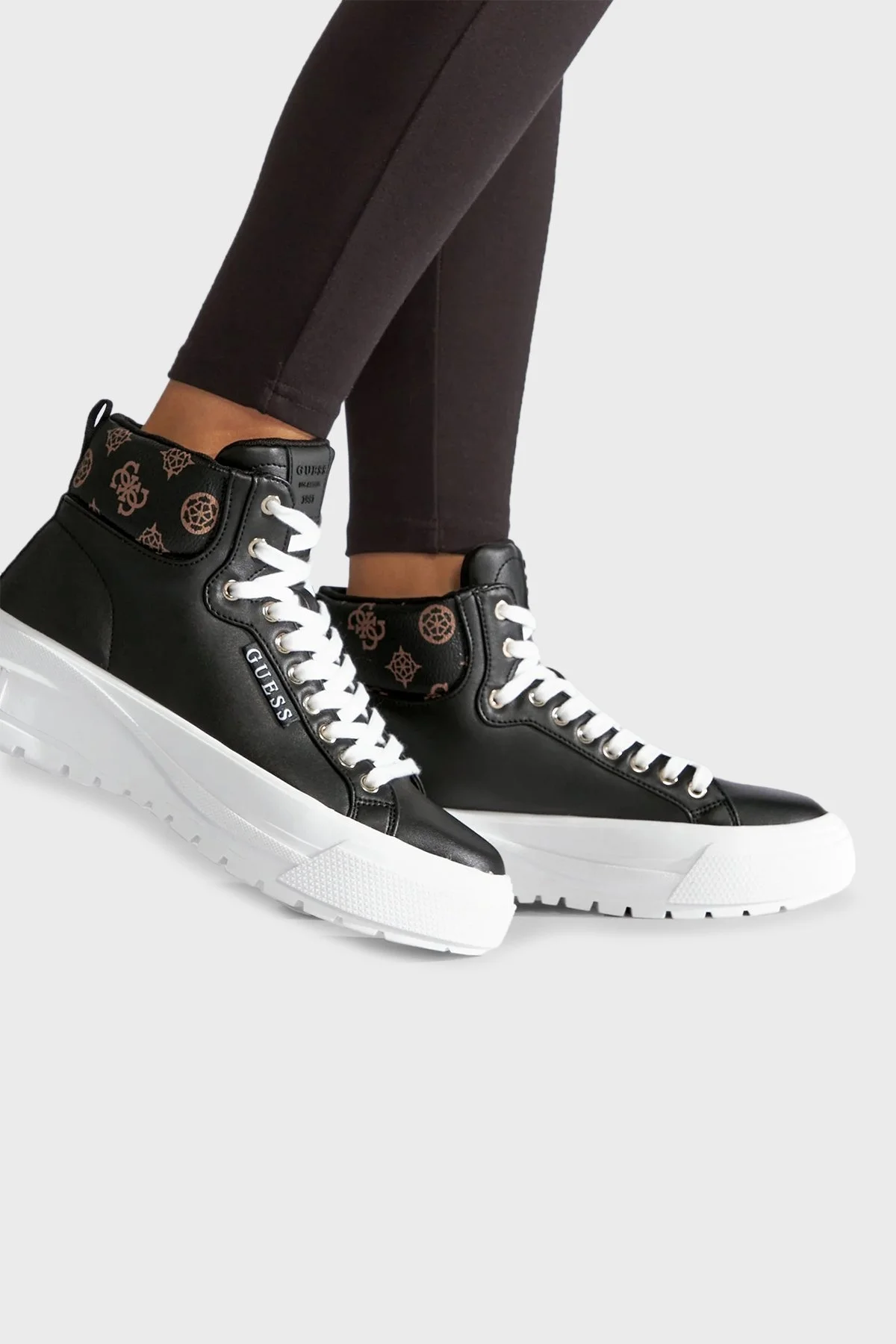 Guess Earla2 Bilekli Bayan Ayakkabı FL8EA2 SMA12 BLKBR SİYAH-KAHVE - 6