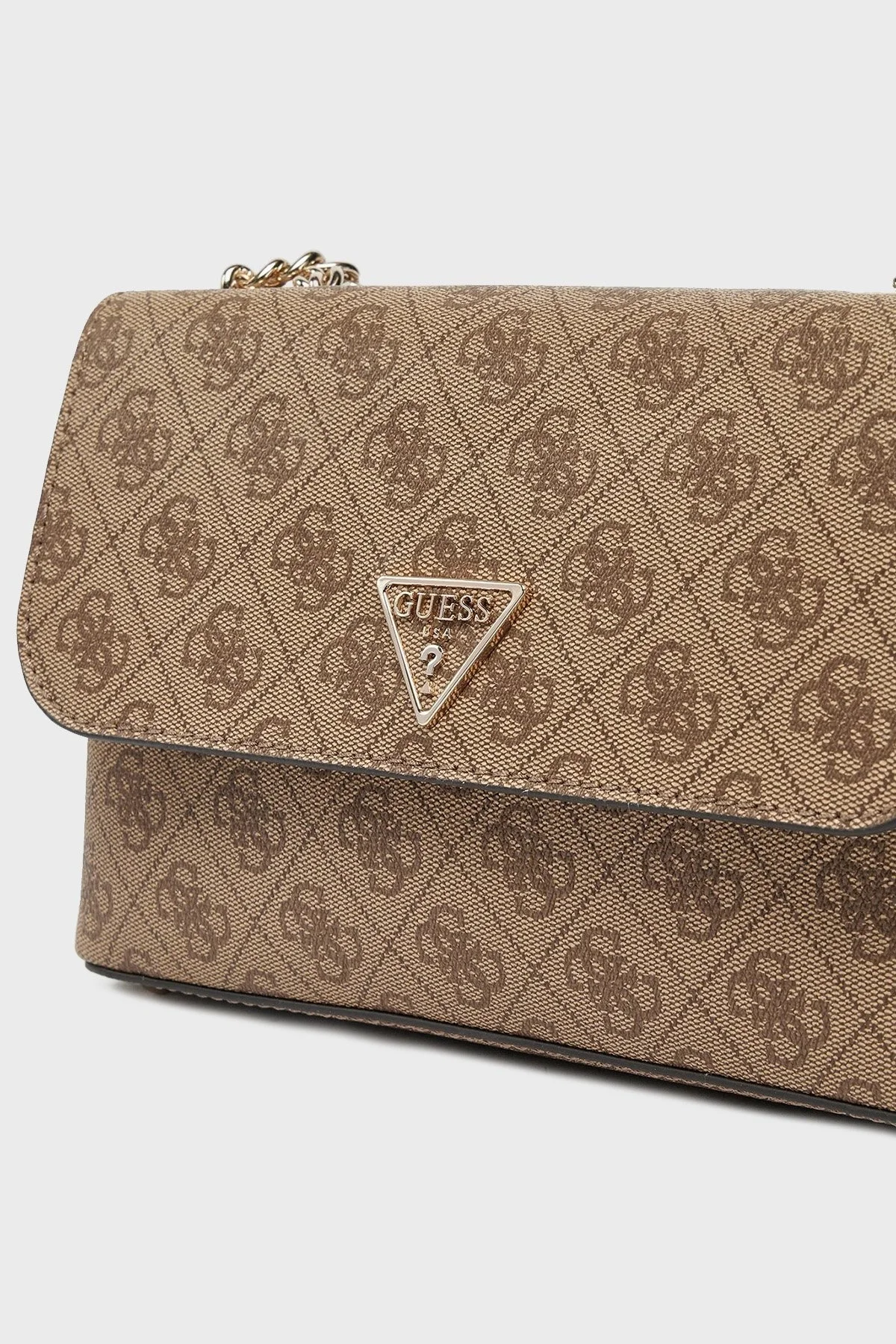 Guess Eco 4G Logo Baskılı Ayarlanabilir Zincir Askılı HWESG951020 Bayan Çanta HWESG9 51020 LTL KAHVE - 8